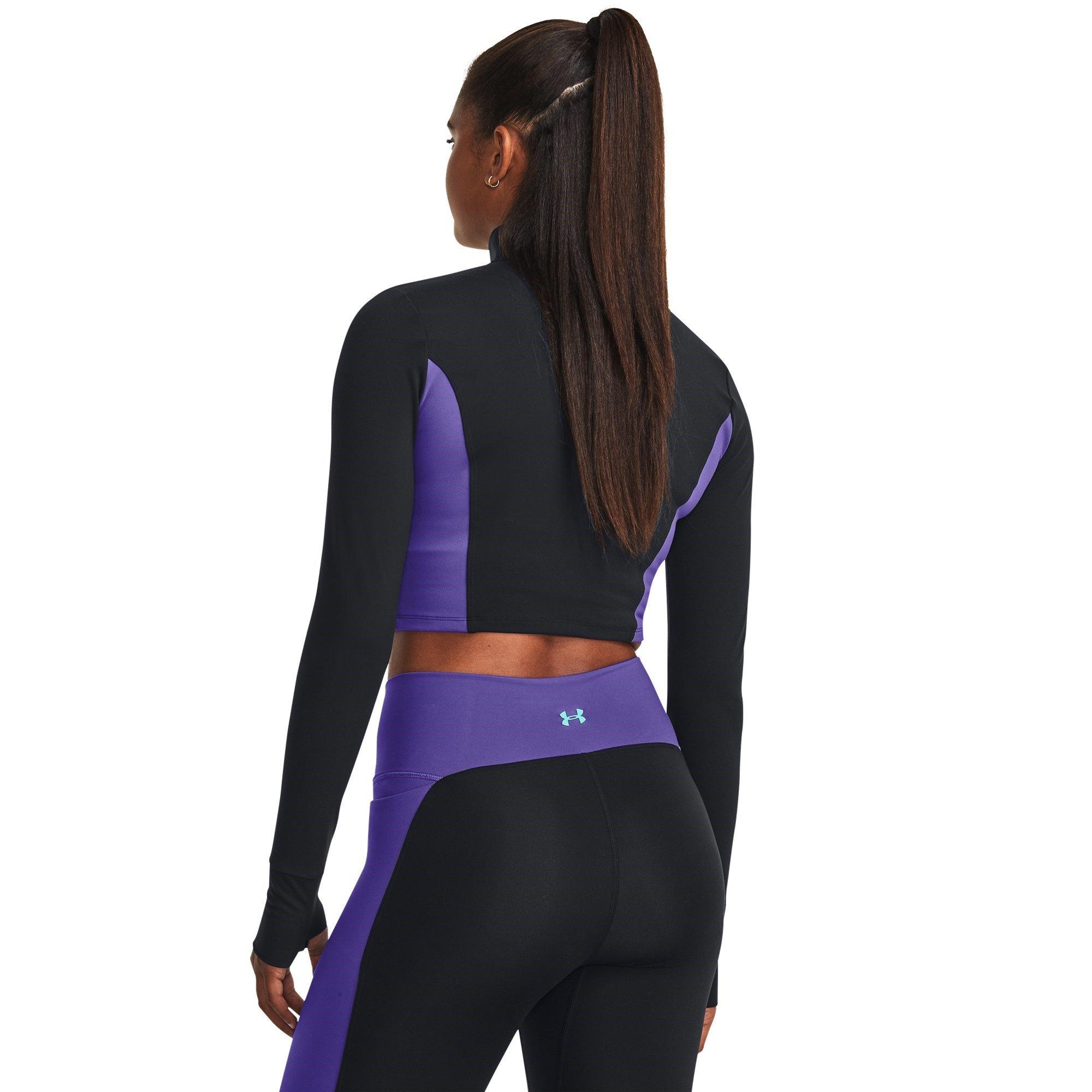 Black - Under Armour - Project Rock Cropped Gym Jacket Womens - 4