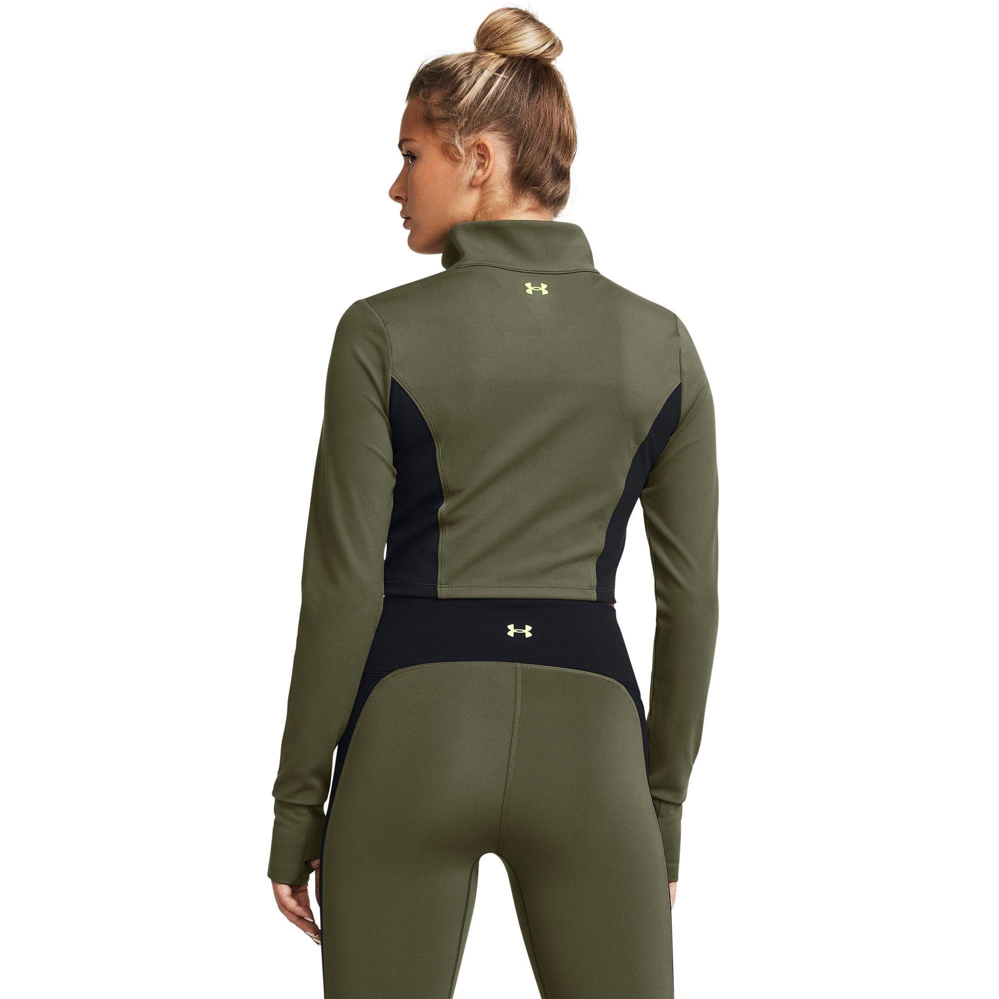 Verde - Under Armour - Project Rock Cropped Gym Jacket Womens - 3