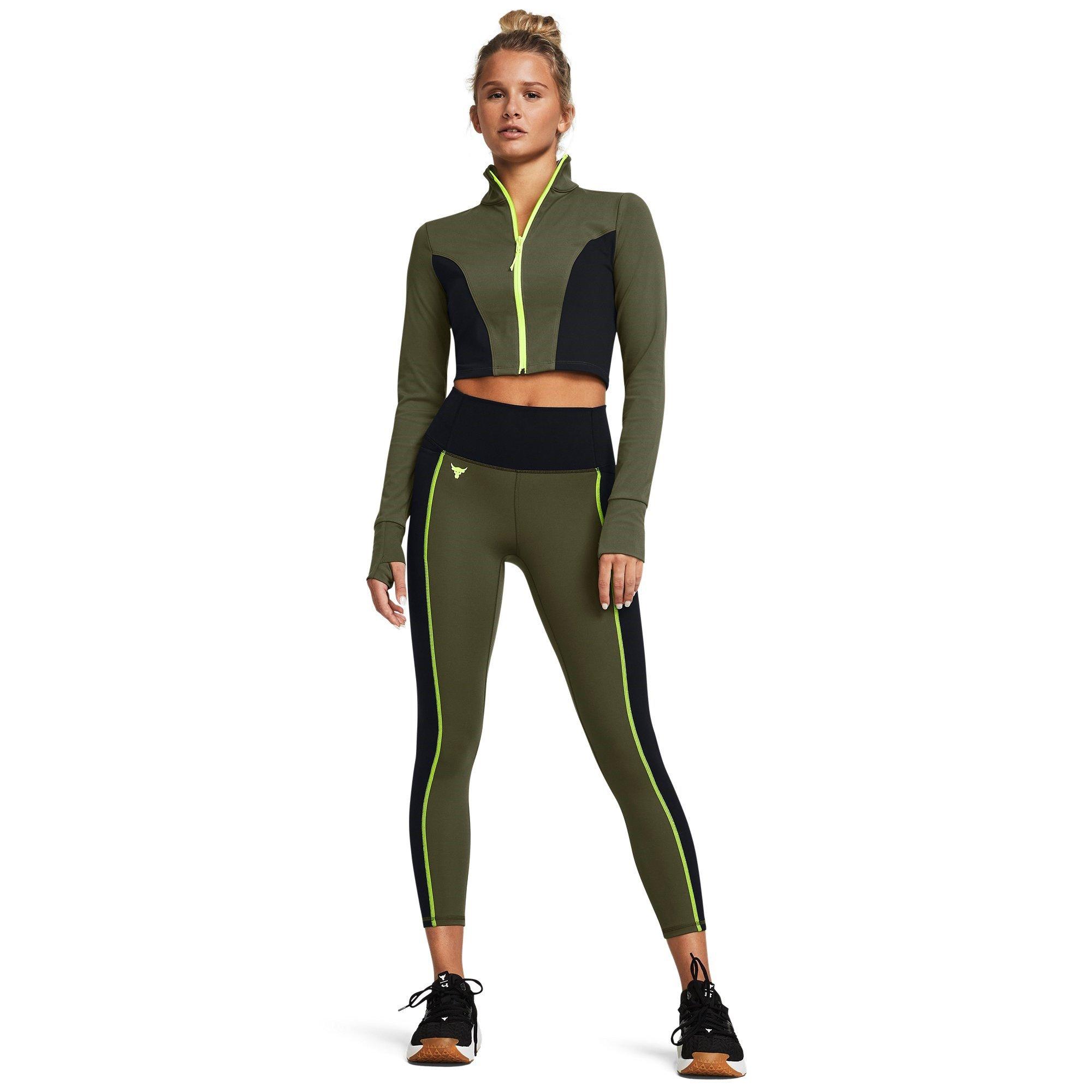 Verde - Under Armour - Project Rock Cropped Gym Jacket Womens - 4