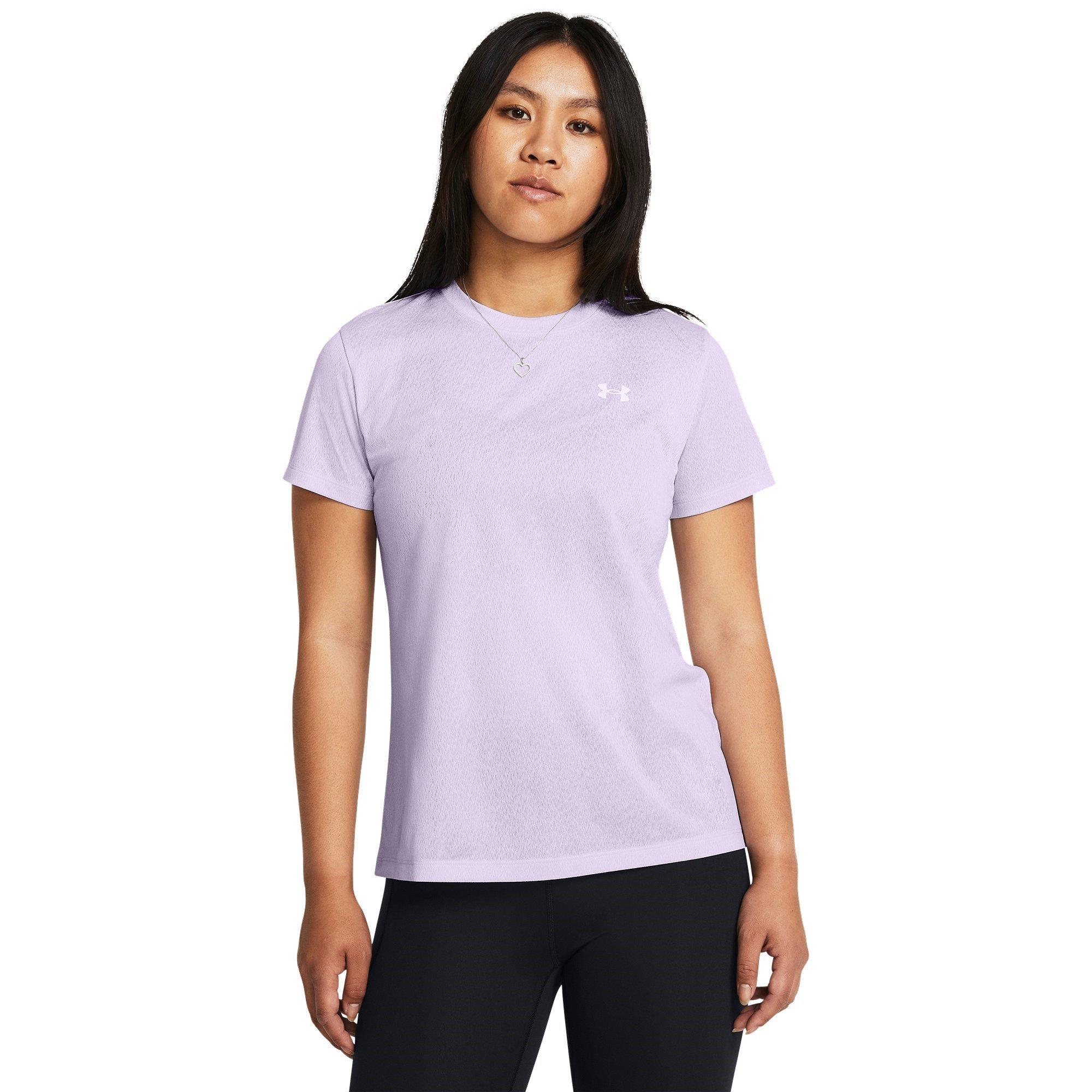 Salt Purple/Wht - Under Armour - Tech Riddle Short-Sleeve Performance Gym Top - 2