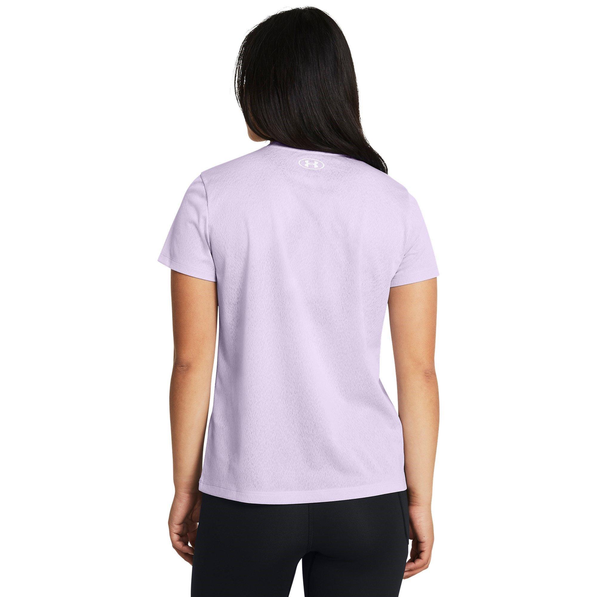 Salt Purple/Wht - Under Armour - Tech Riddle Short-Sleeve Performance Gym Top - 3