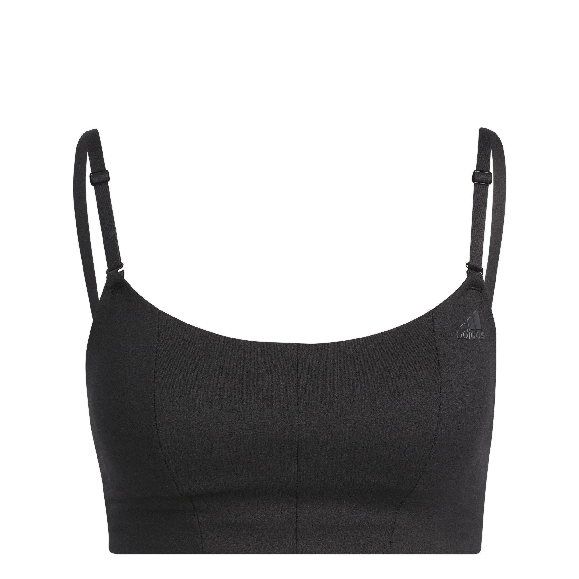 Black - adidas - Yoga Studio Sports Bra Womens - 1