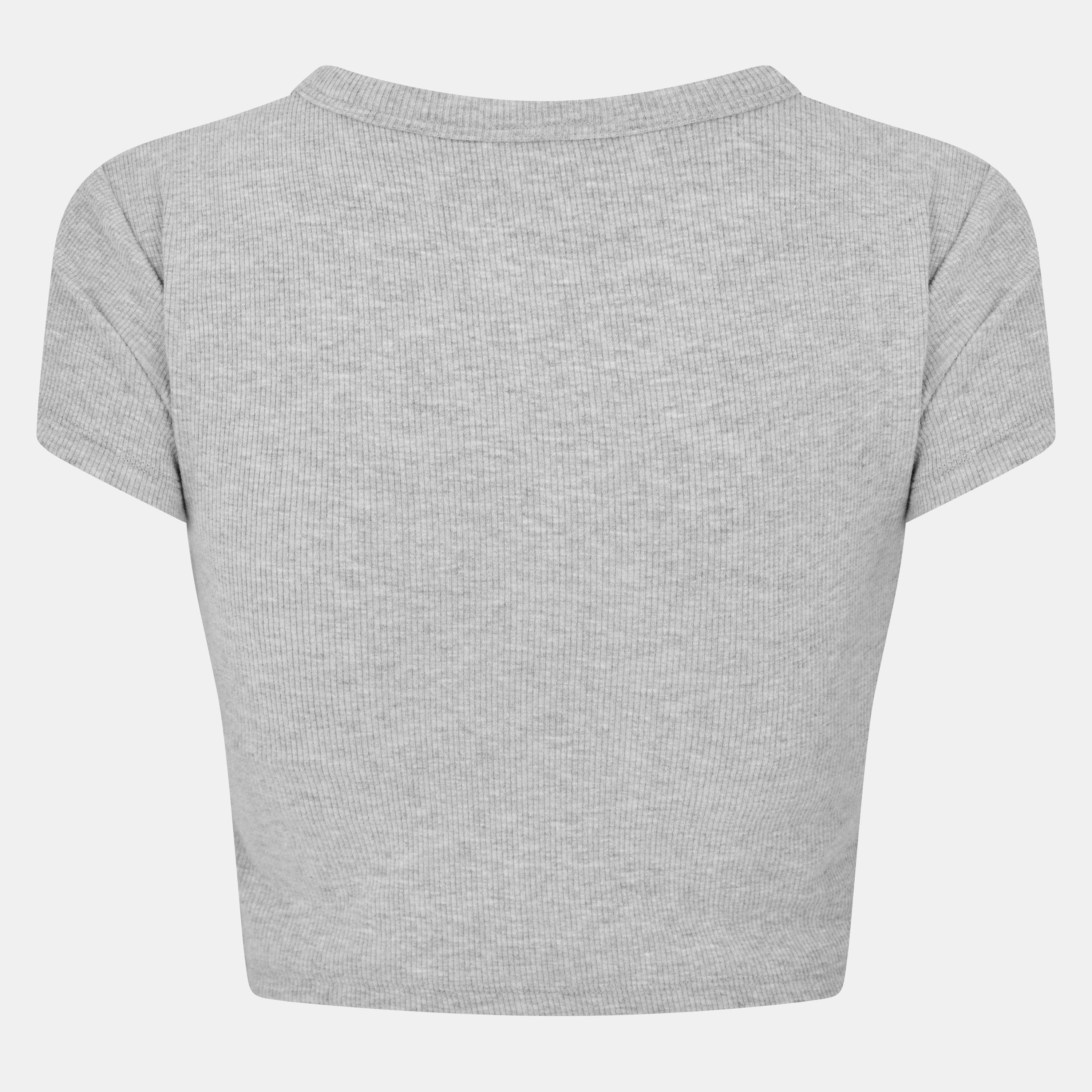 Grijs - USA Pro - Women's Sophie Habboo Built-in Bra Short-Sleeve Performance Gym Top - 2