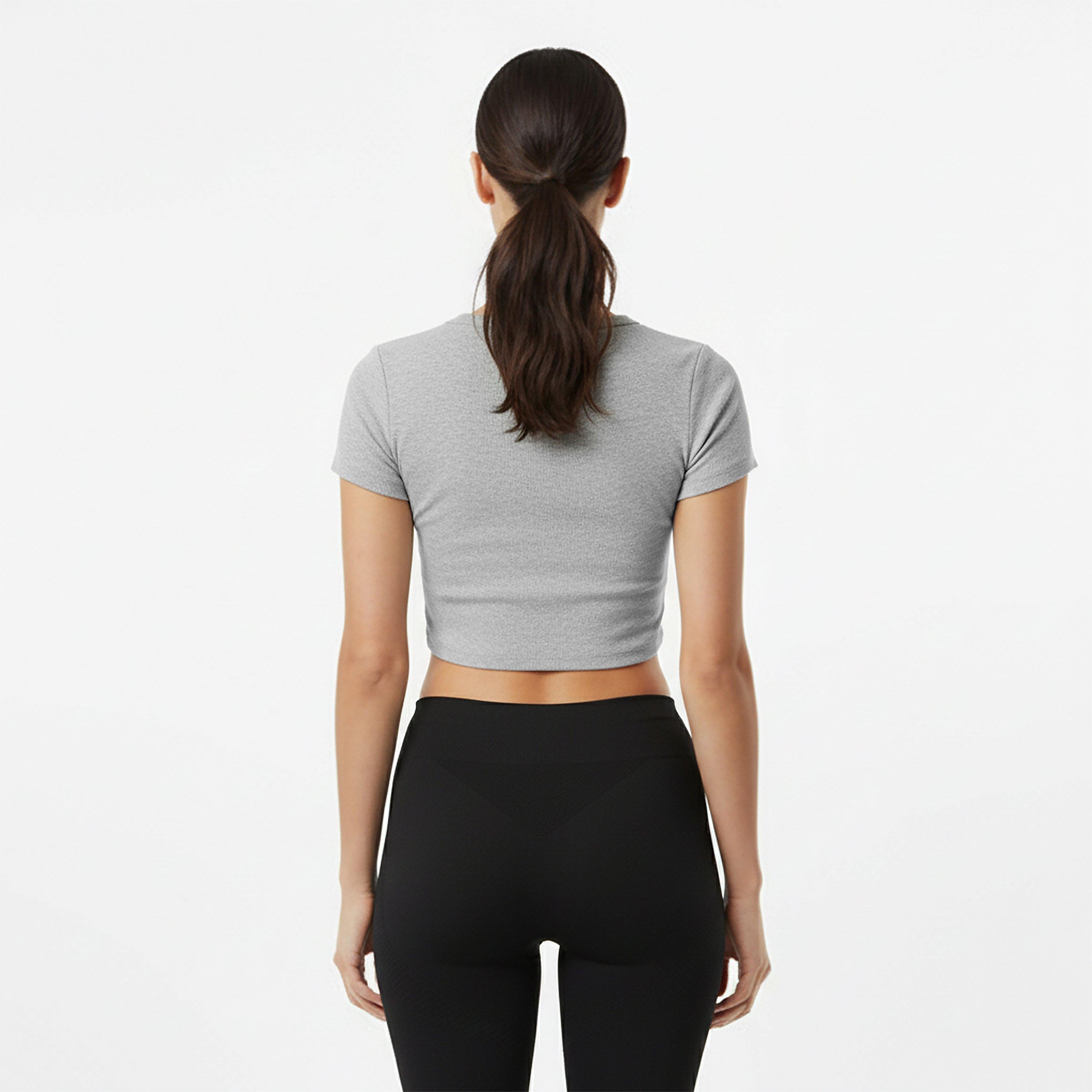 Grijs - USA Pro - Women's Sophie Habboo Built-in Bra Short-Sleeve Performance Gym Top - 4