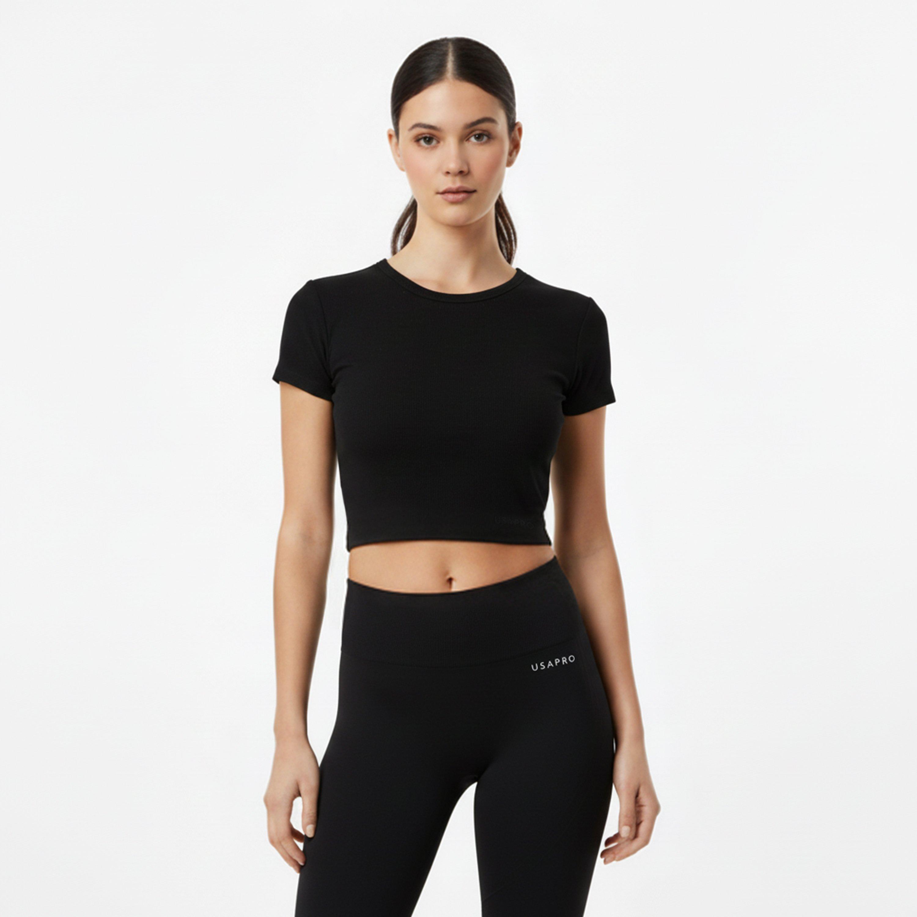 Nero - USA Pro - Sophie Habboo Built-in Bra Short-Sleeve Performance Gym Top - 3