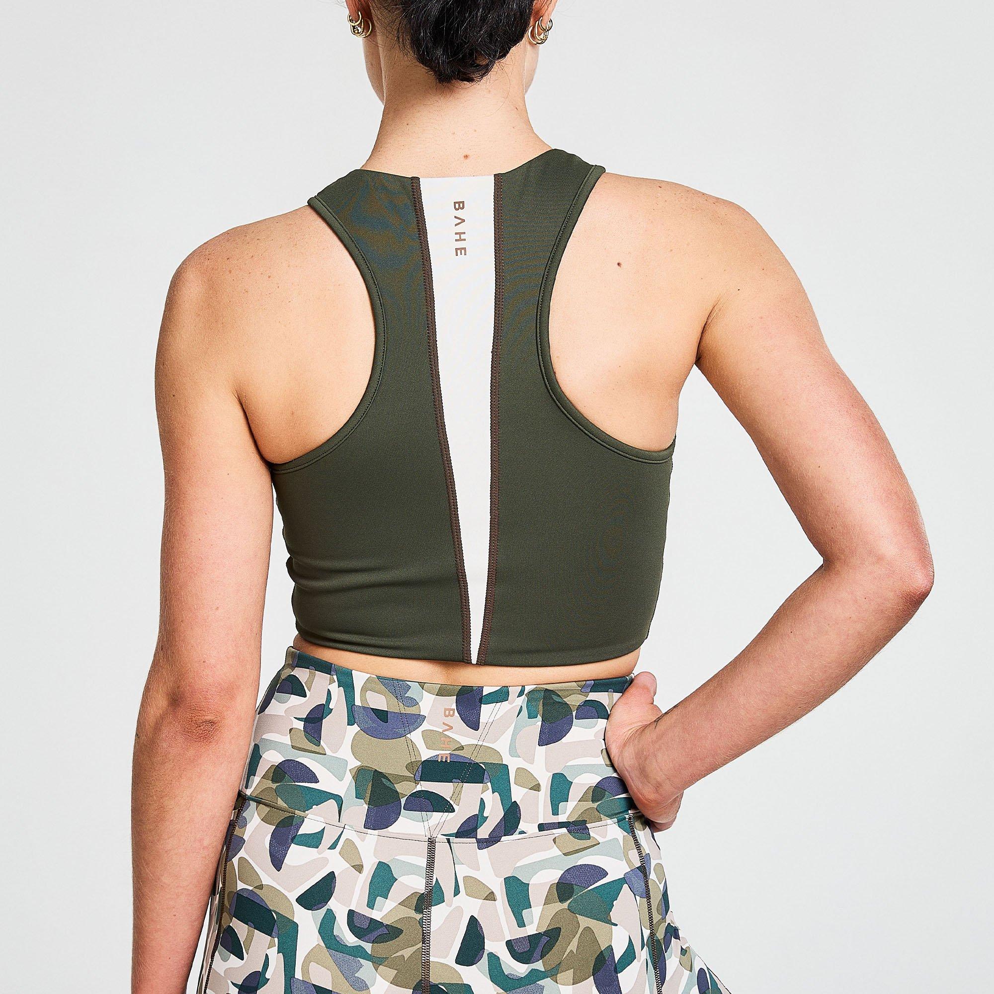 Khaki/Coconut - Bahe - Attune Racer Back Short Top - 2