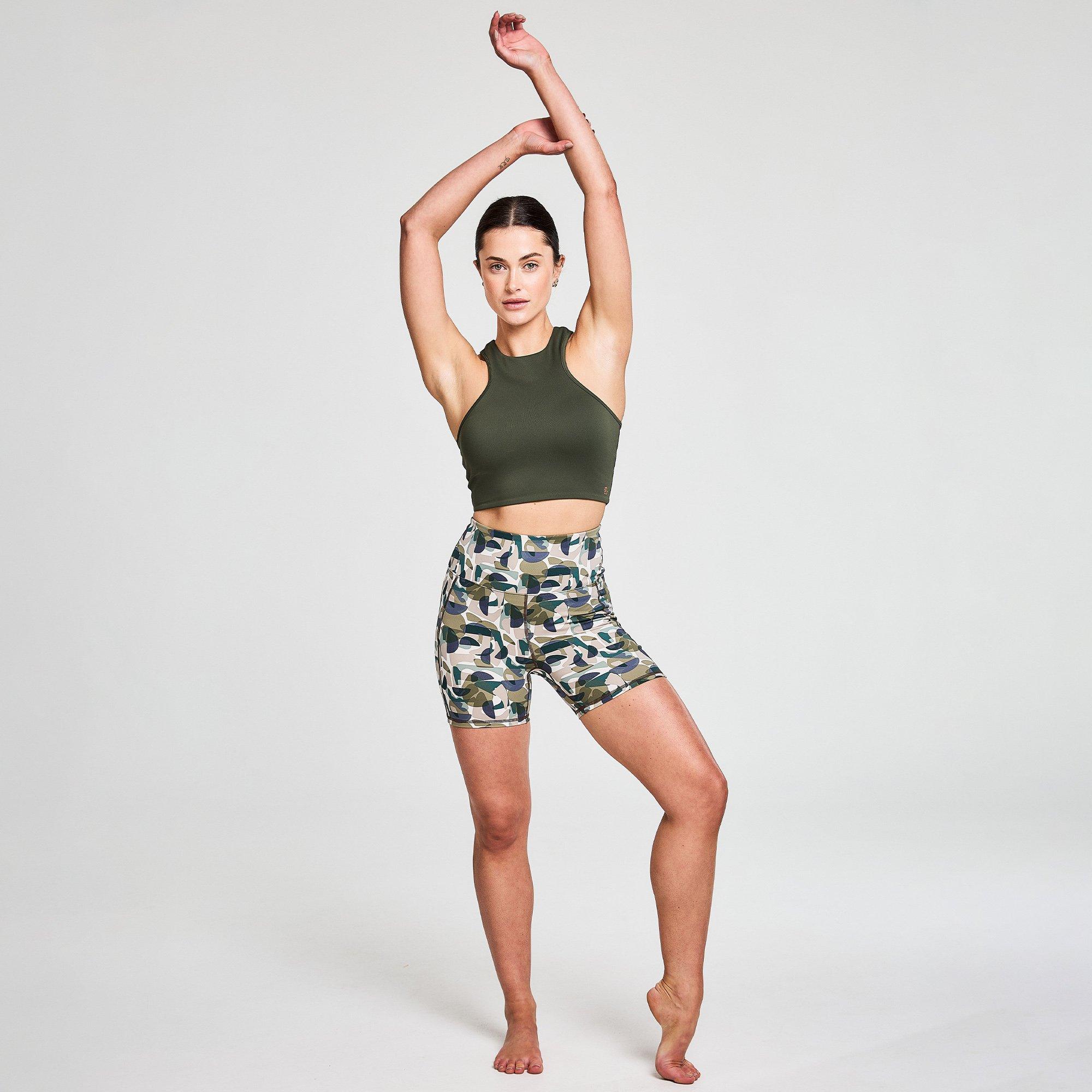 Khaki/Coconut - Bahe - Attune Racer Back Short Top - 7