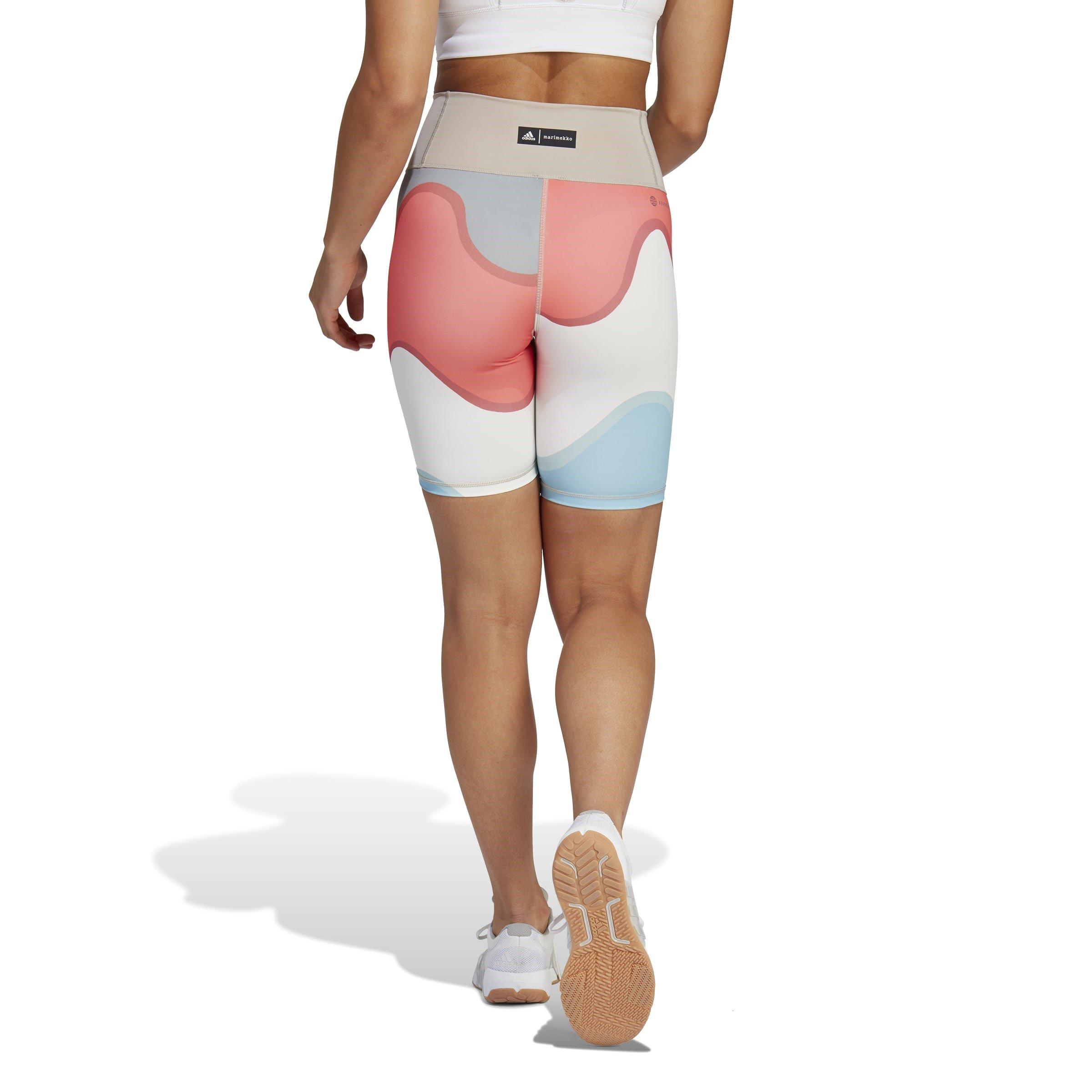 Iceblu/Clowhi - adidas - X Marimekko Optime Bike Shorts Womens - 3