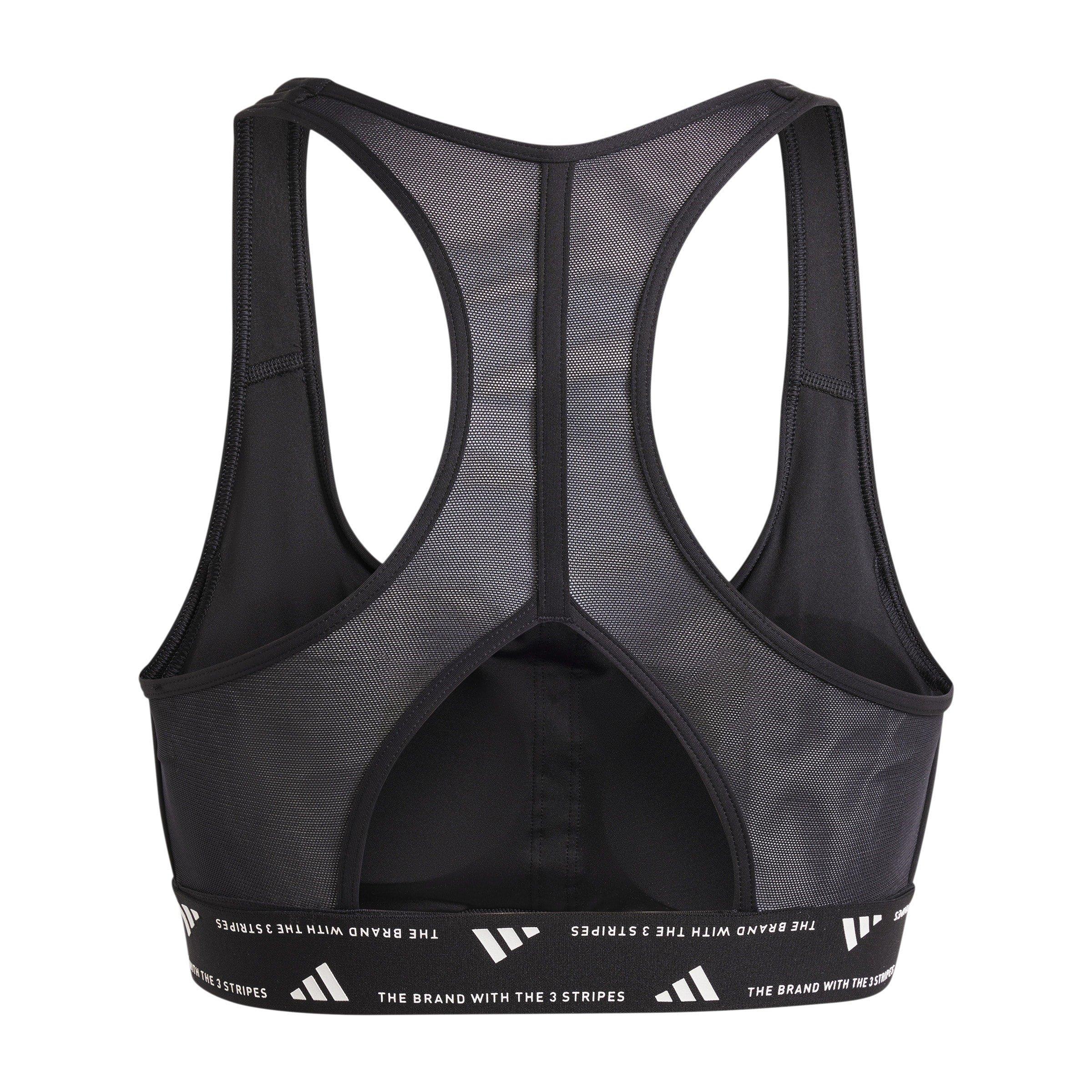 Black - adidas - Powerreact Womens Training Medium Support Sports Bra - 2