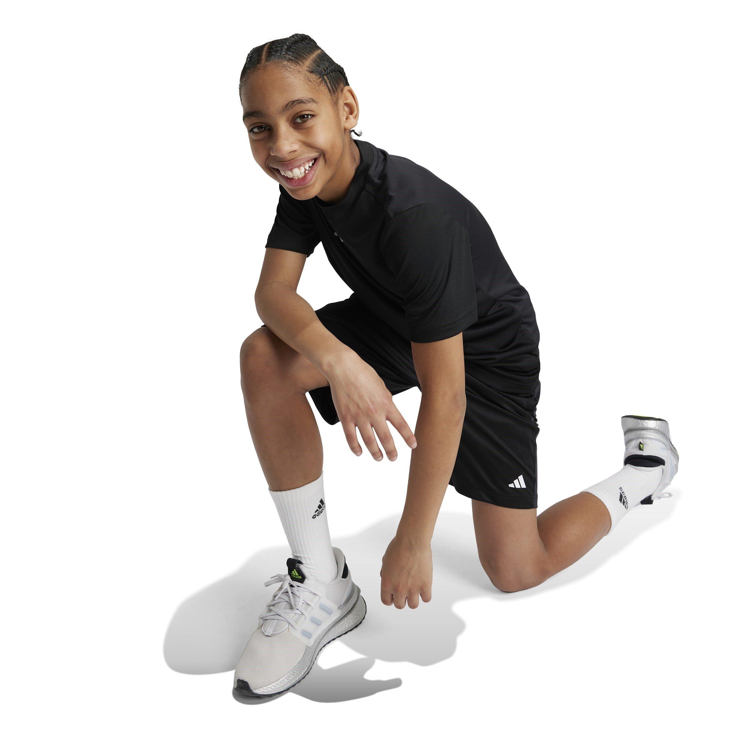 Black/White - adidas - Train Essentials Logo Juniors Performance Shorts - 2
