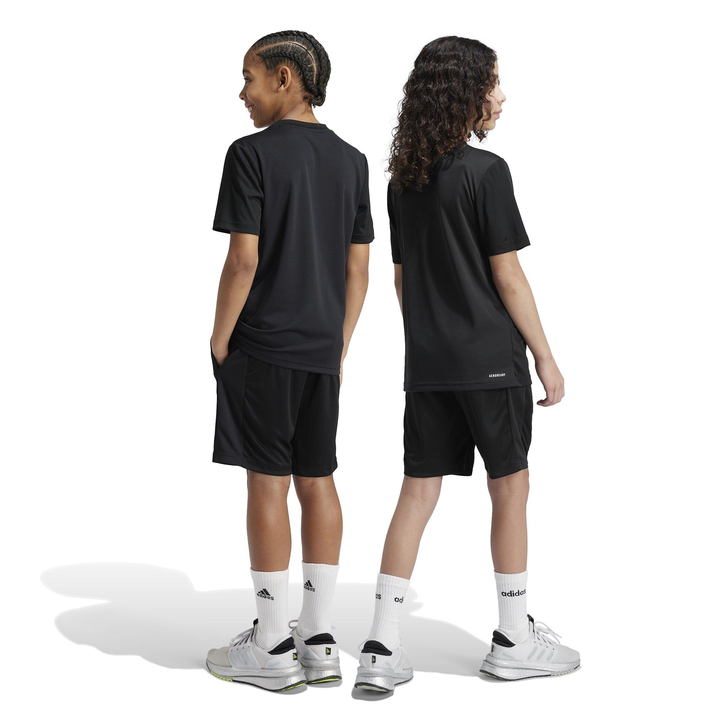 Black/White - adidas - Train Essentials Logo Juniors Performance Shorts - 4