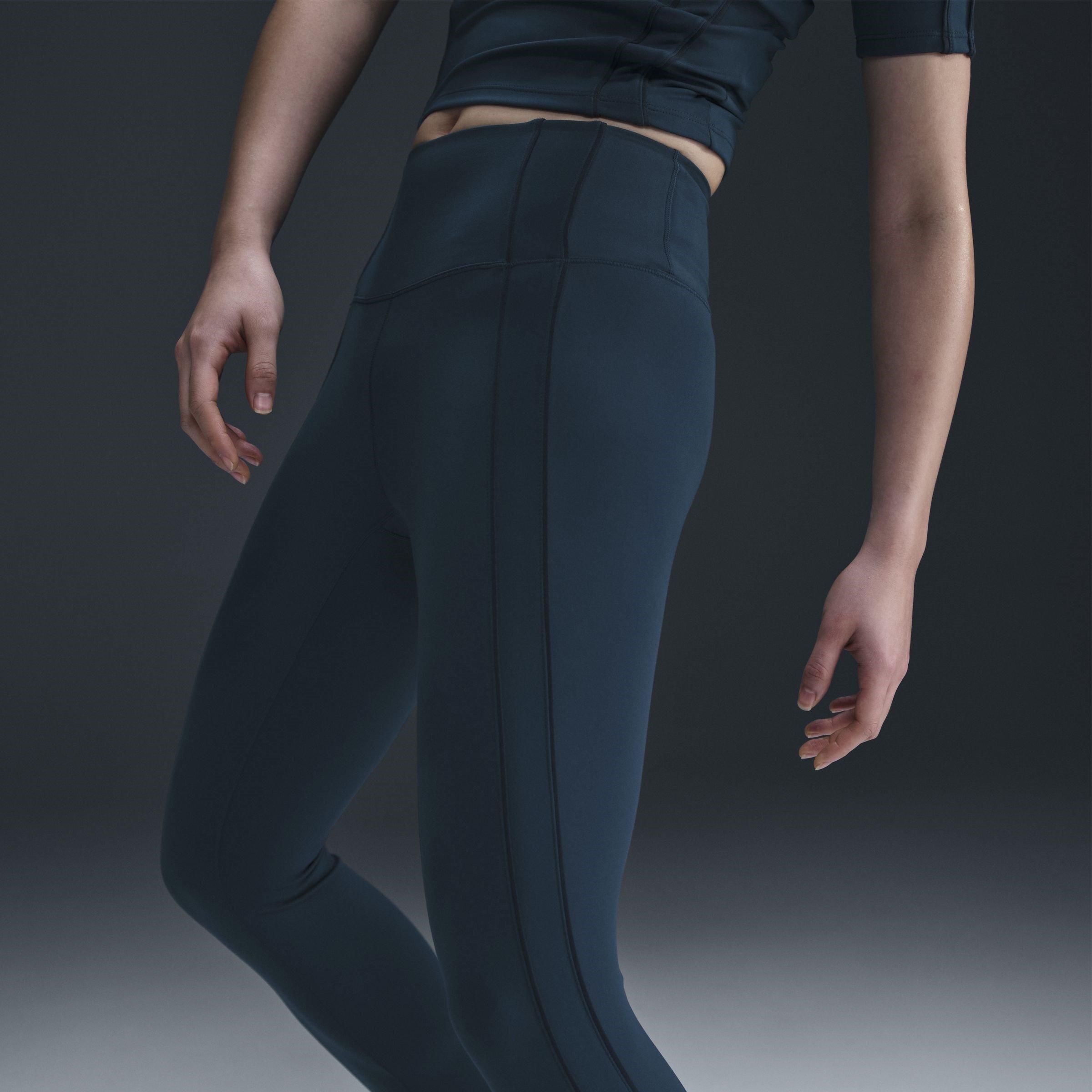 Armory Navy/Blk - Nike - One Womens High Waisted 7/8 Performance Leggings - 2