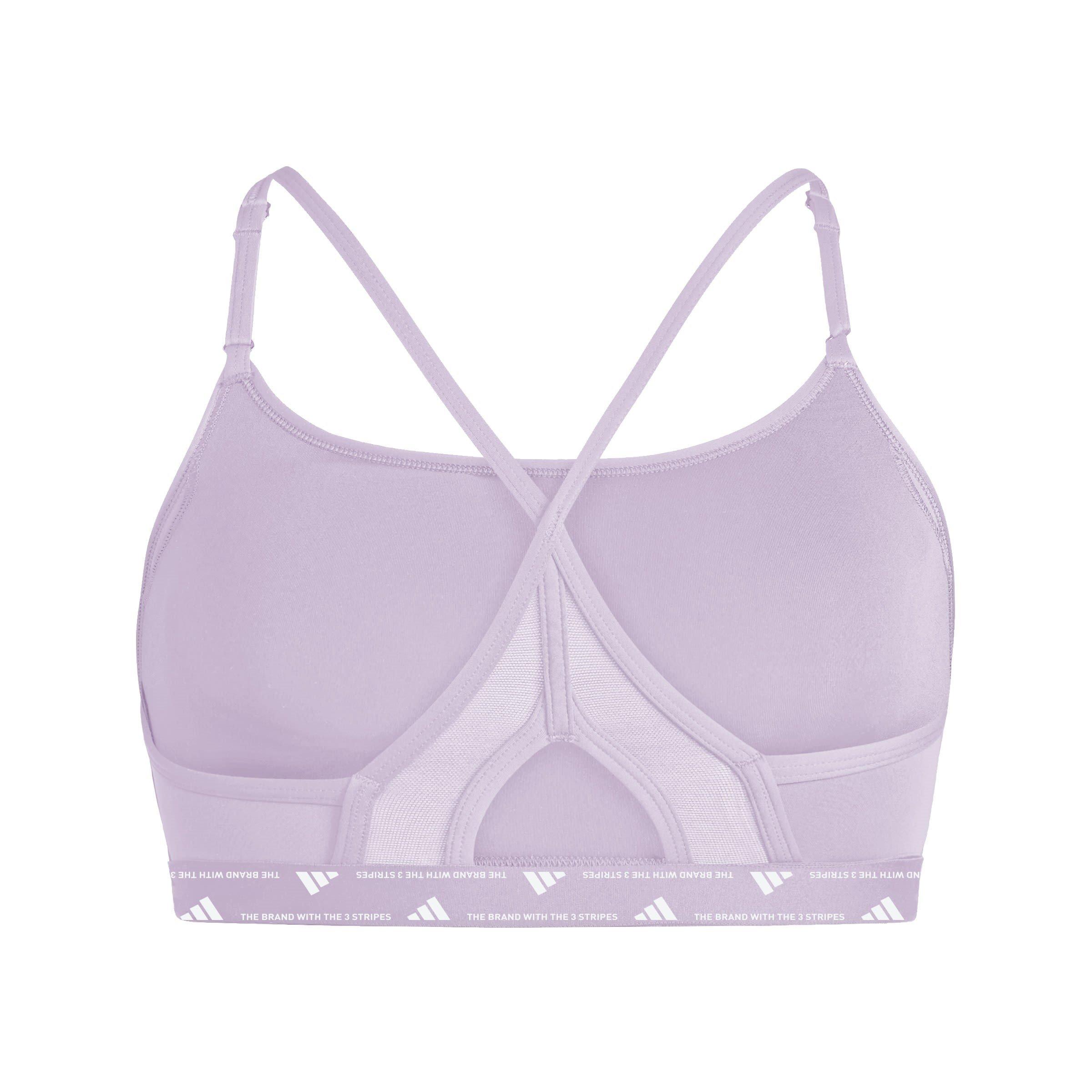 Bliss Lilac - adidas - Aeroreact Womens Performance Light Support Sports Bra - 2