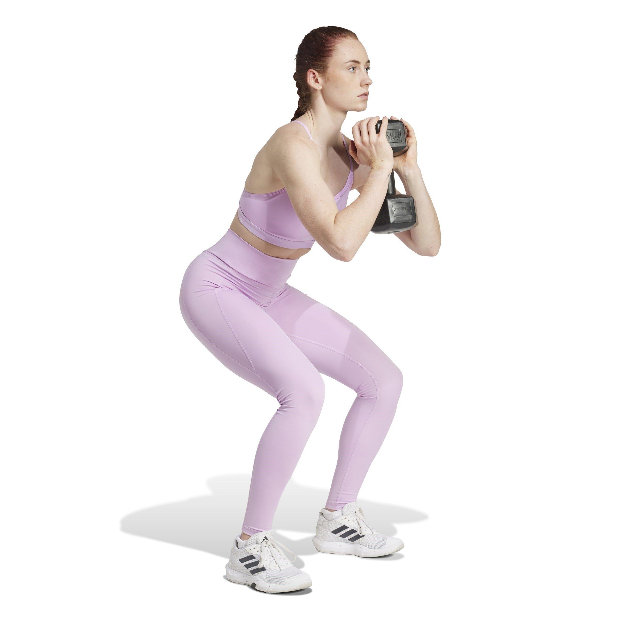 Bliss Lilac - adidas - Aeroreact Womens Performance Light Support Sports Bra - 5