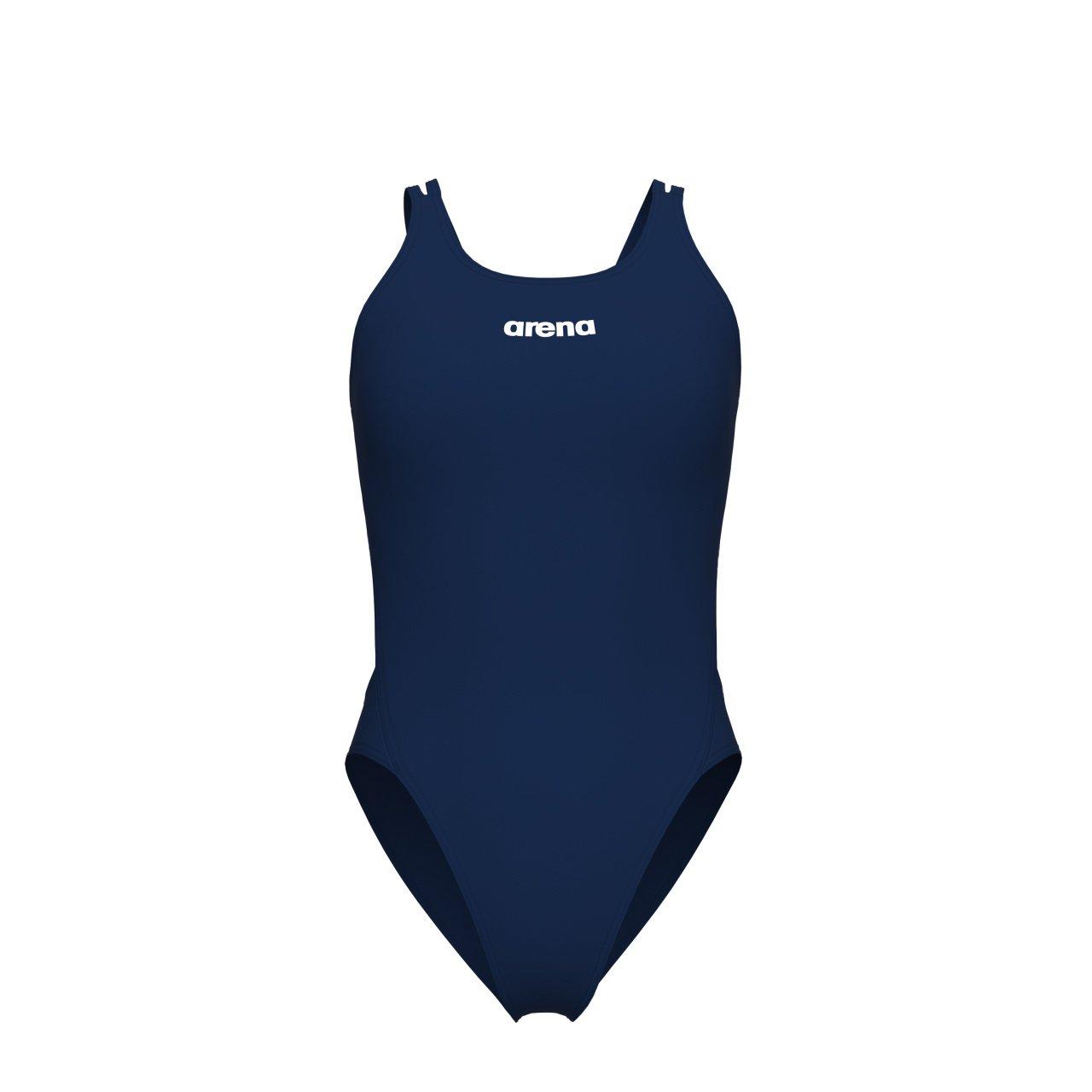 Arena Women's Solid Tech Back Swimsuit - Navy/White - 30