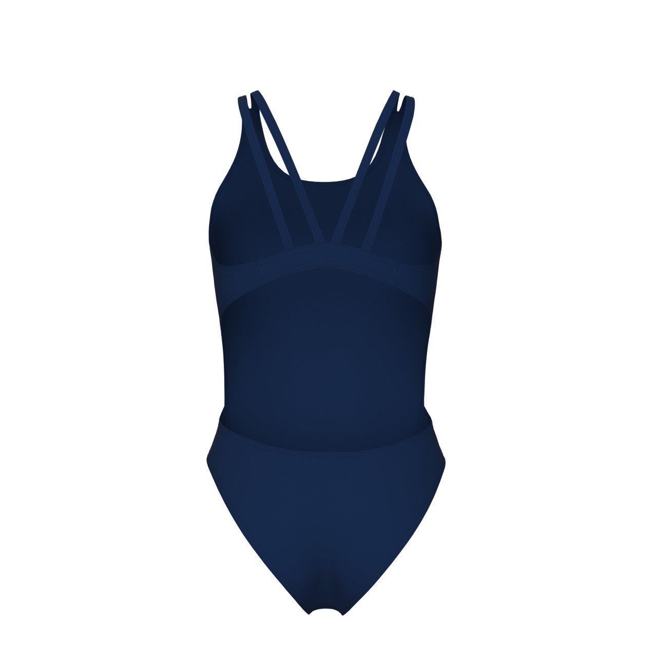 Navy/White - Arena - Solid Tech Back Swimsuit - 2