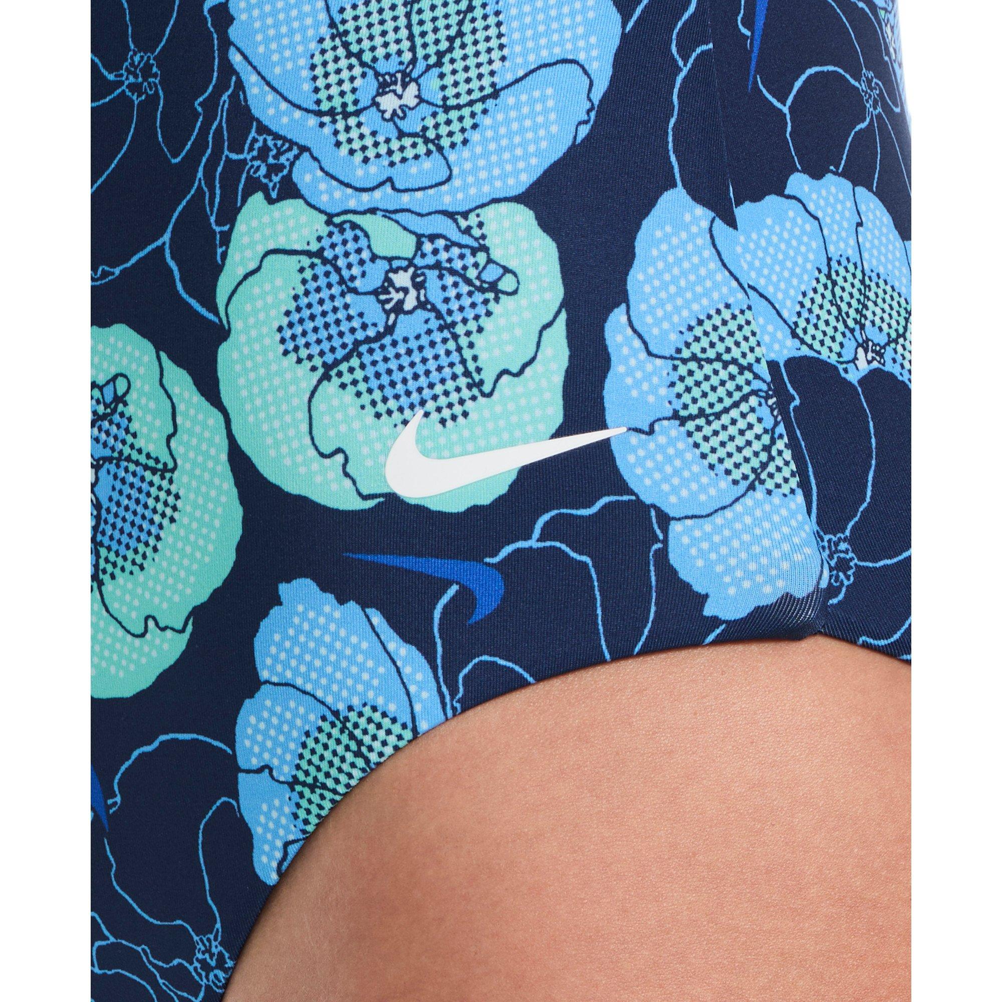 Midnight Navy - Nike - Poppy Floral Womens V-Neck One Piece - 4