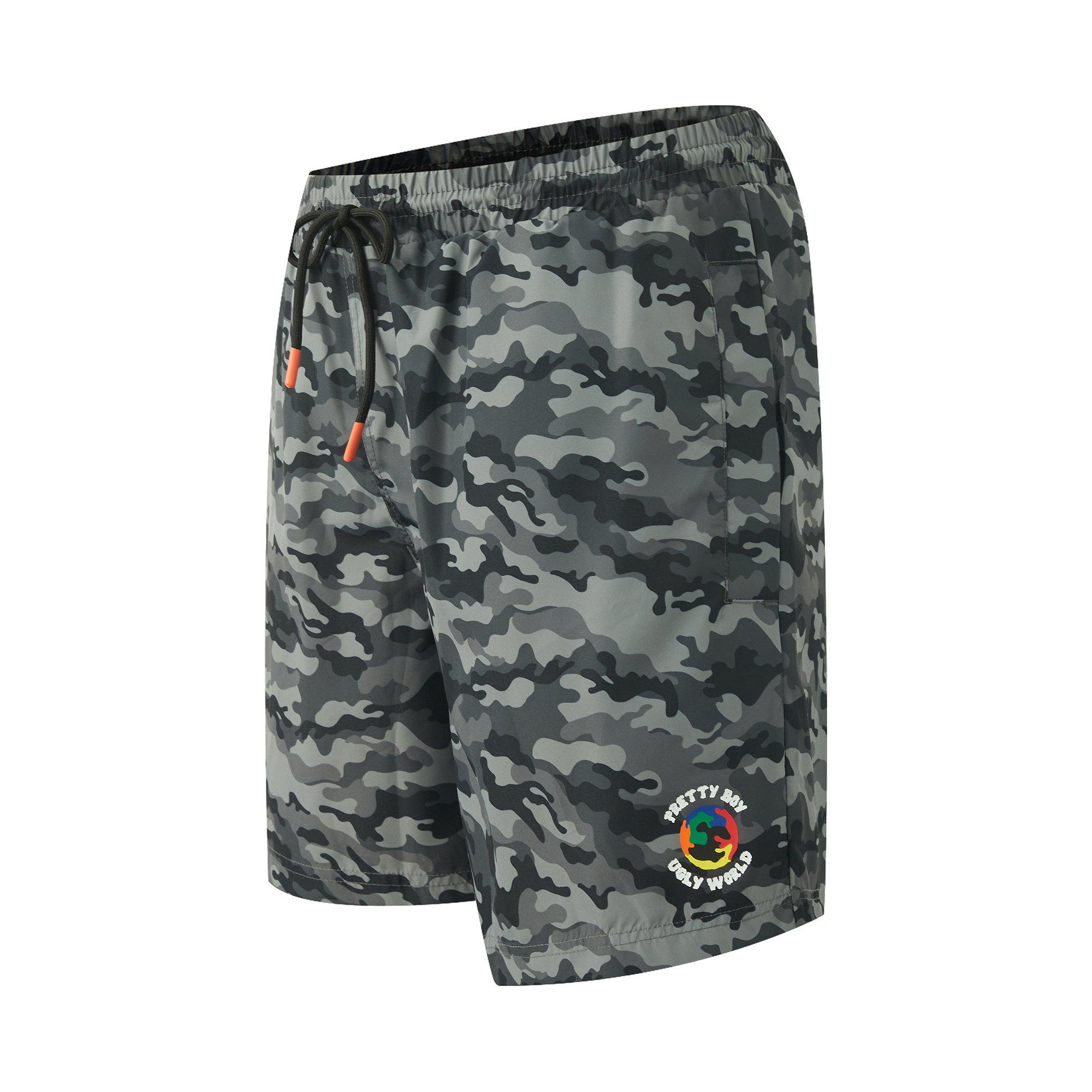 Camo Grey - Pretty Boy Ugly World - The Pretty Boy Ugly World Swim Shorts Mens - 2