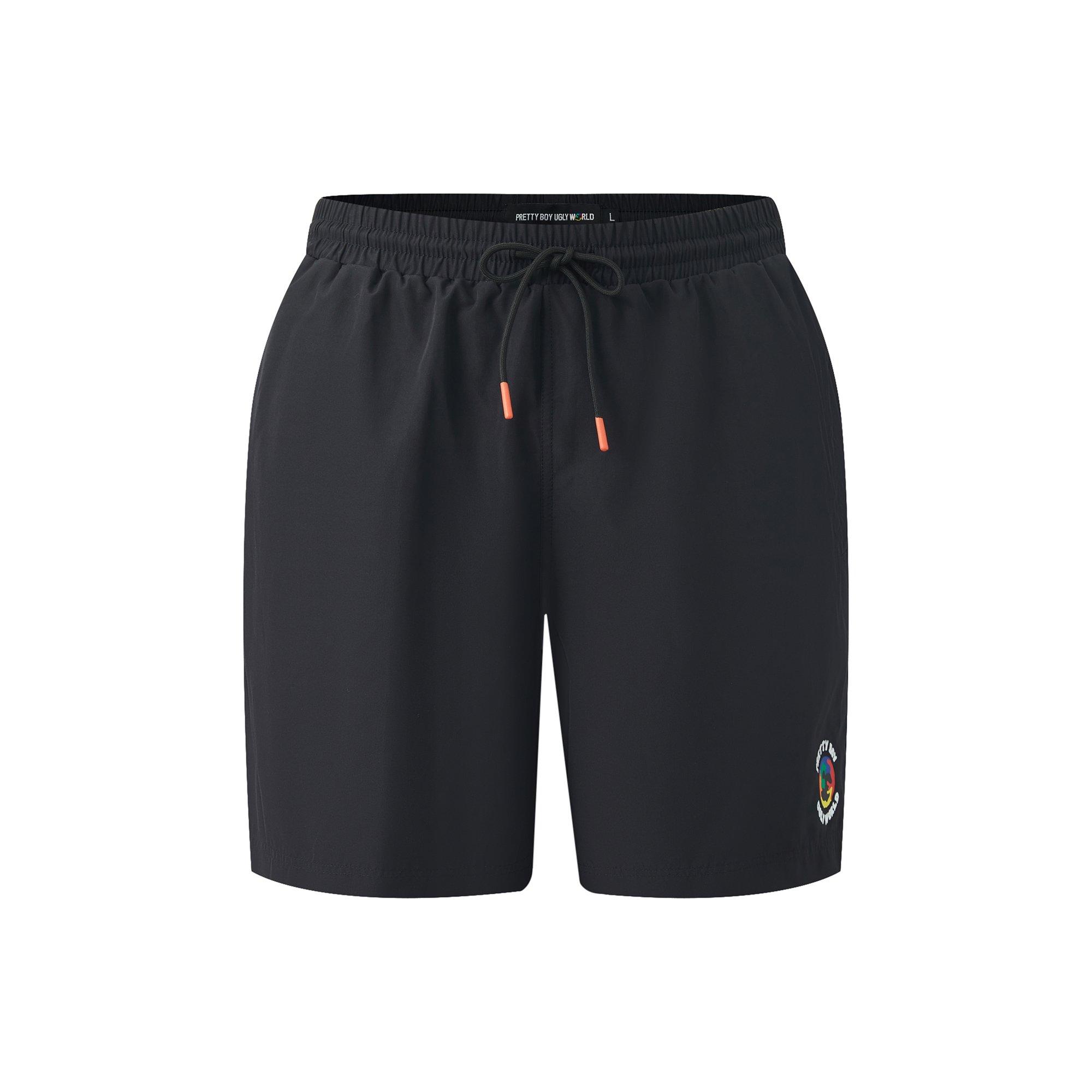 Black - Pretty Boy Ugly World - The Pretty Boy Ugly World Swim Shorts Mens - 1