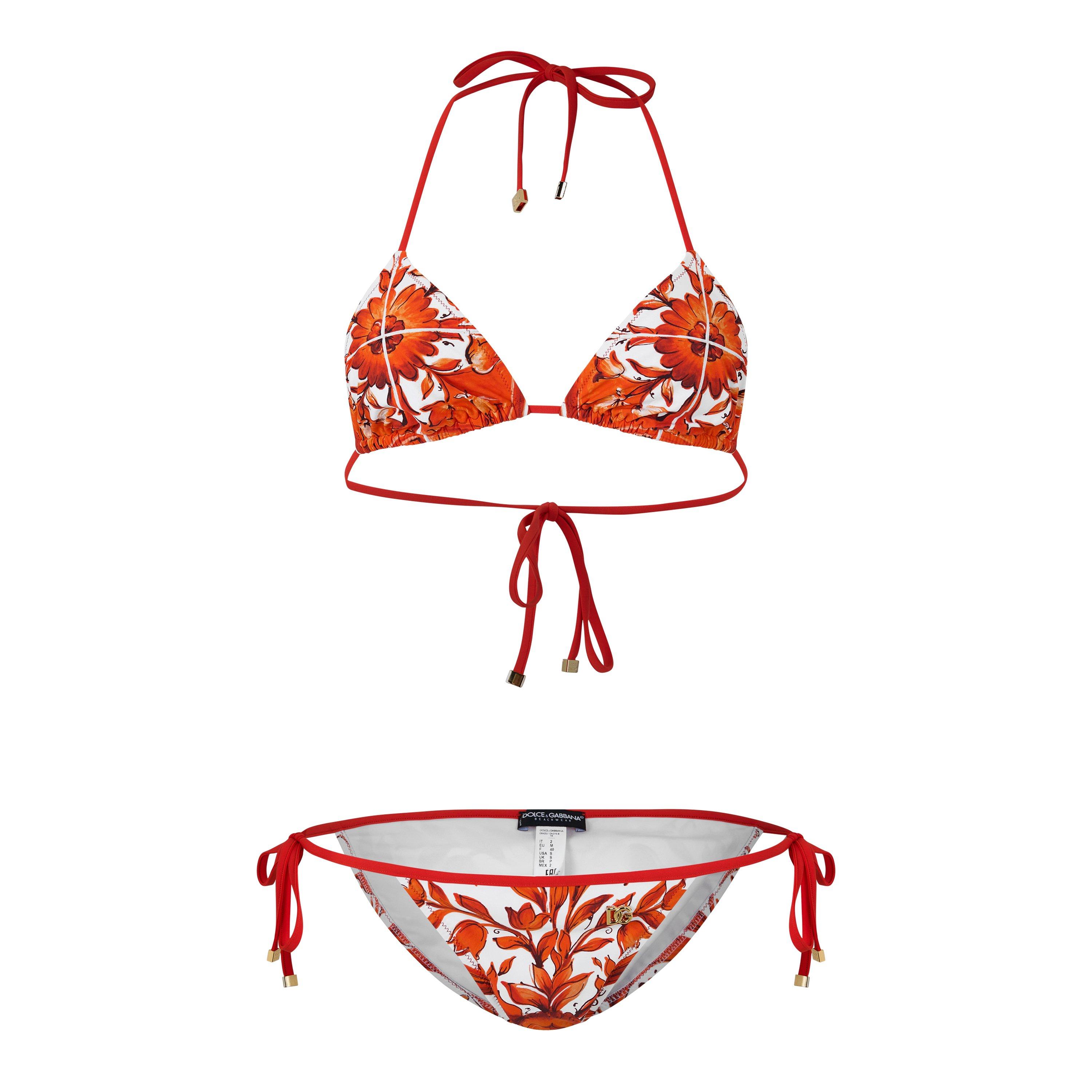 Dolce and Gabbana DG Triangle Bikini Ld63 - Maiolic 7 Ornge - Size 12 (M)