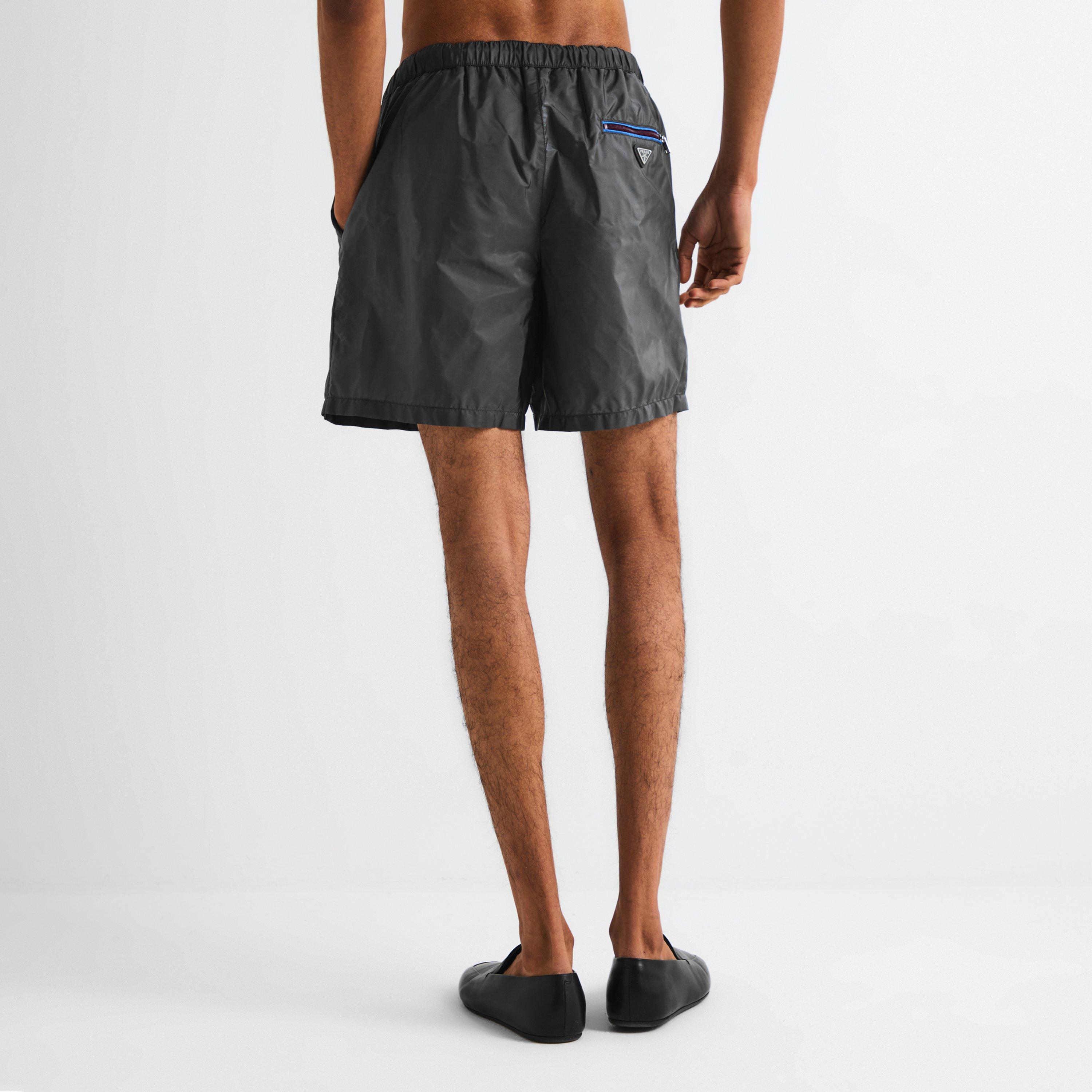 Grey/Red - Prada - Men's Zipped Swim Shorts - 4