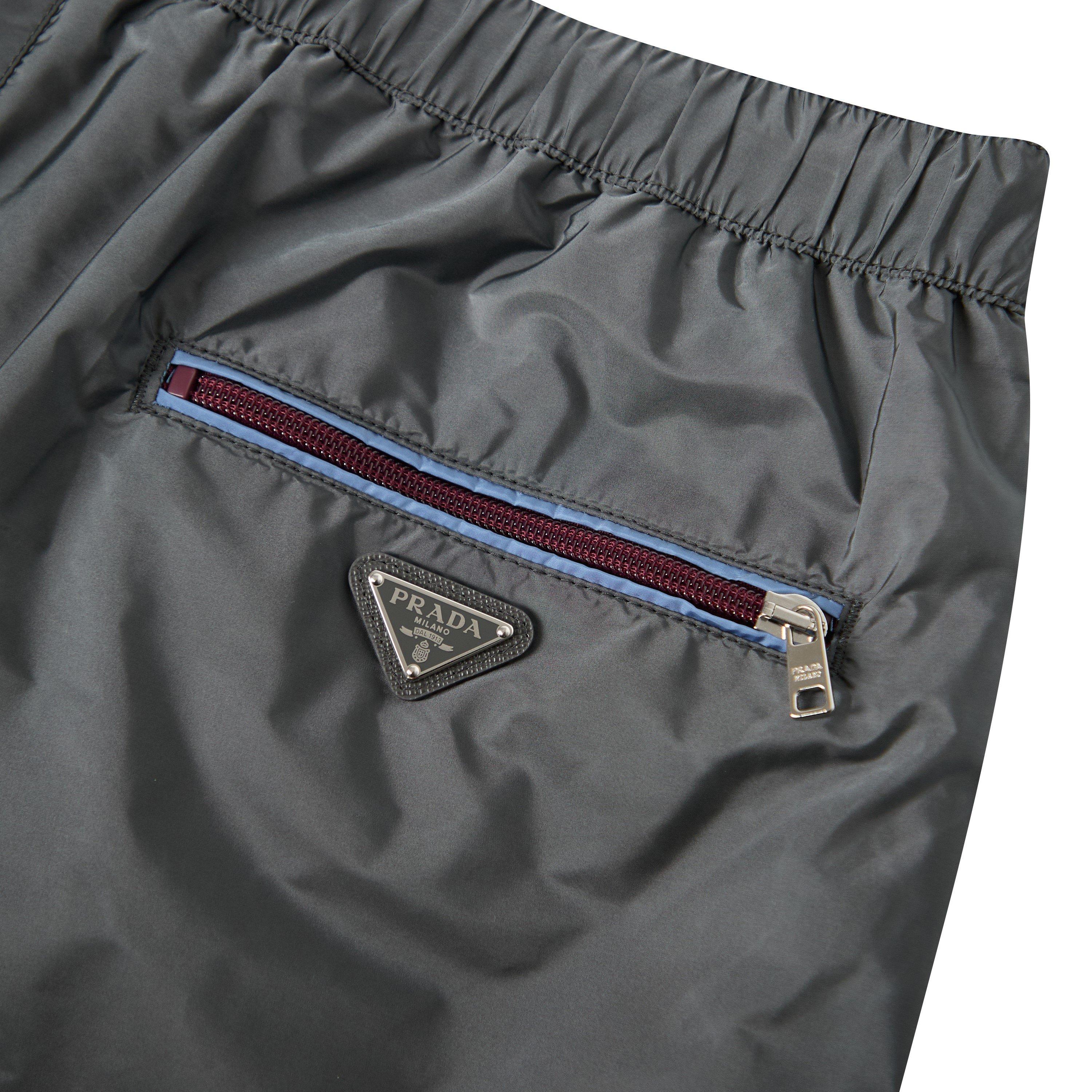 Grey/Red - Prada - Men's Zipped Swim Shorts - 3