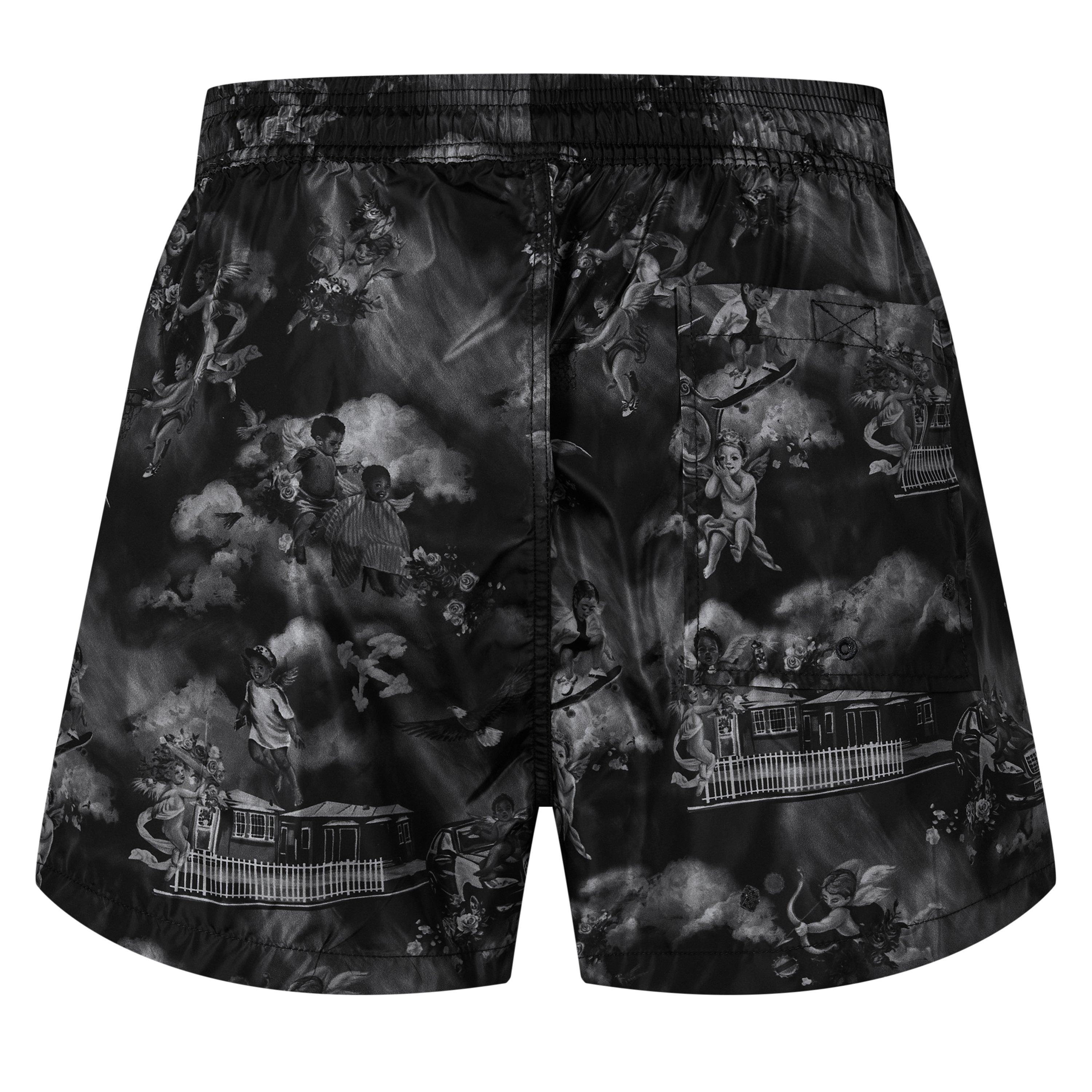Black - Off White - Men's Fresco Print Swim Shorts - 6
