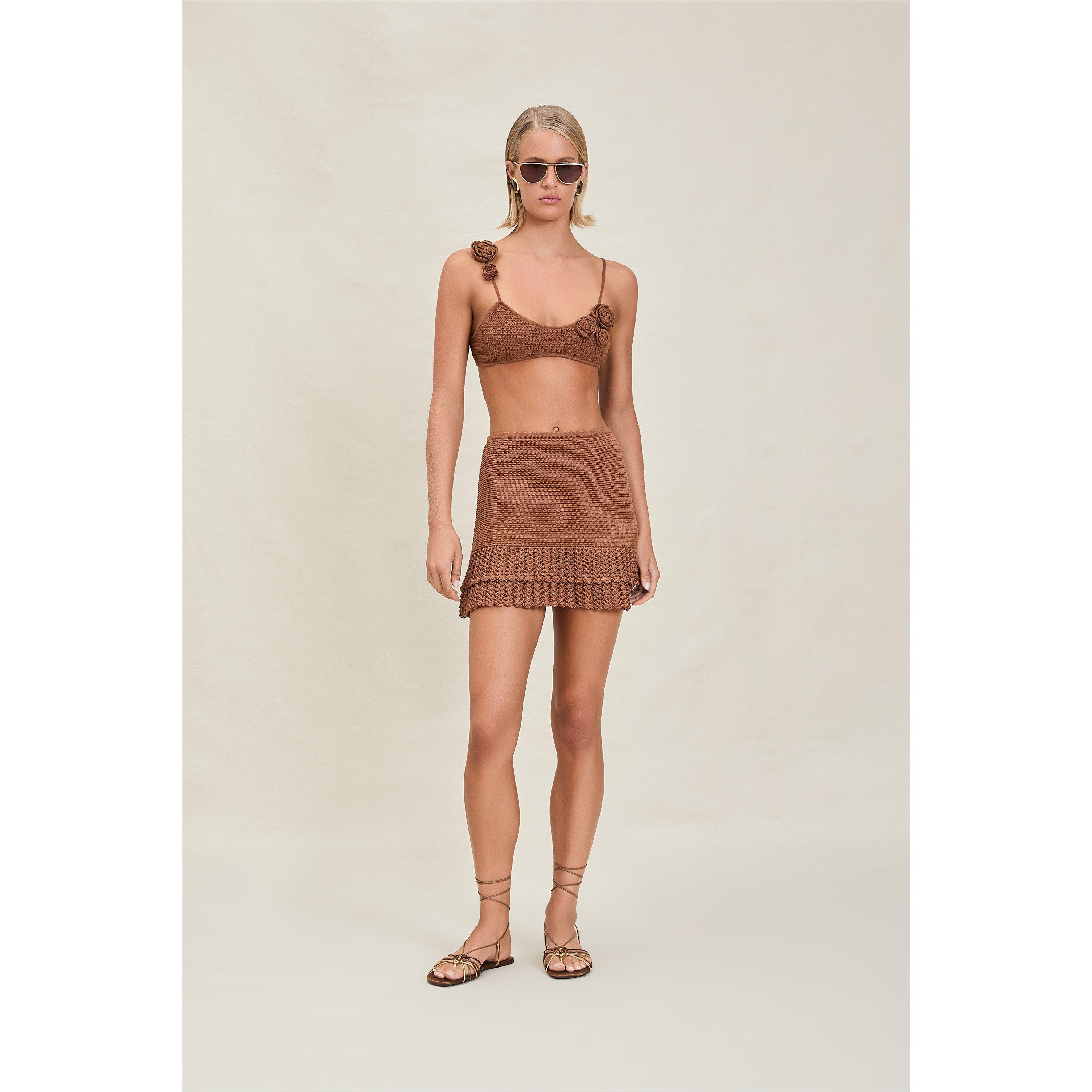 Almond - Devon Windsor - Devon Windsor Wrenn Crochet Mini Skirt - 1