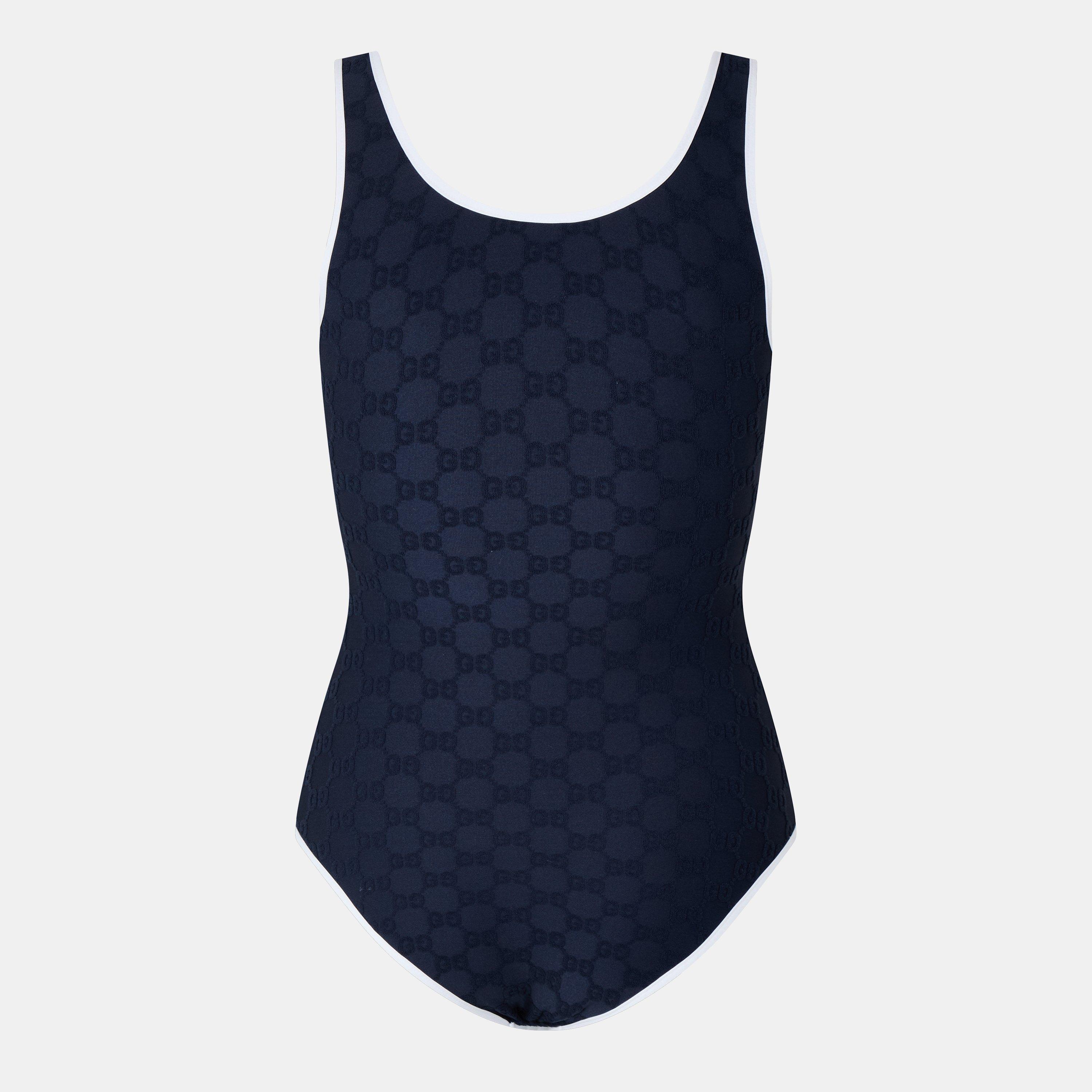 Blue/Whte - Gucci - GG Terrycloth Swimsuit - 2
