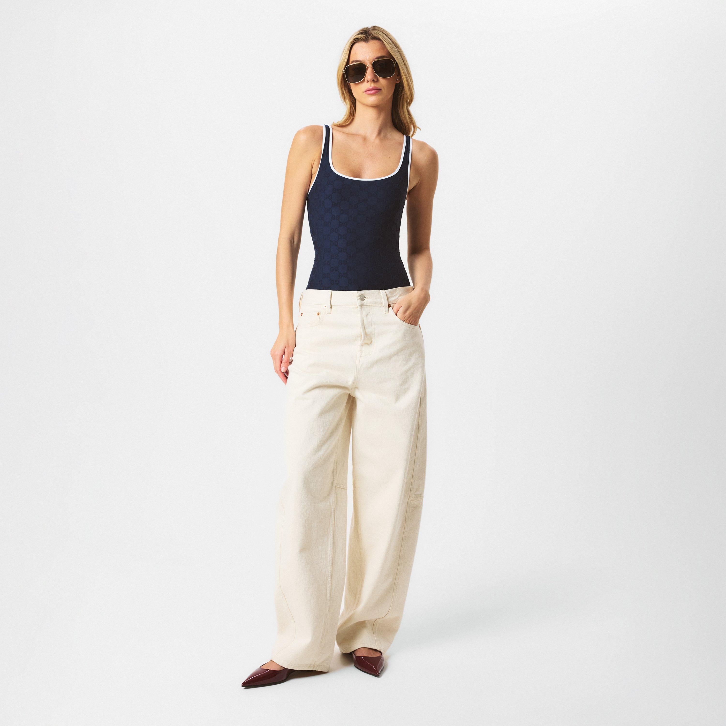 Blue/Whte - Gucci - GG Terrycloth Swimsuit - 6