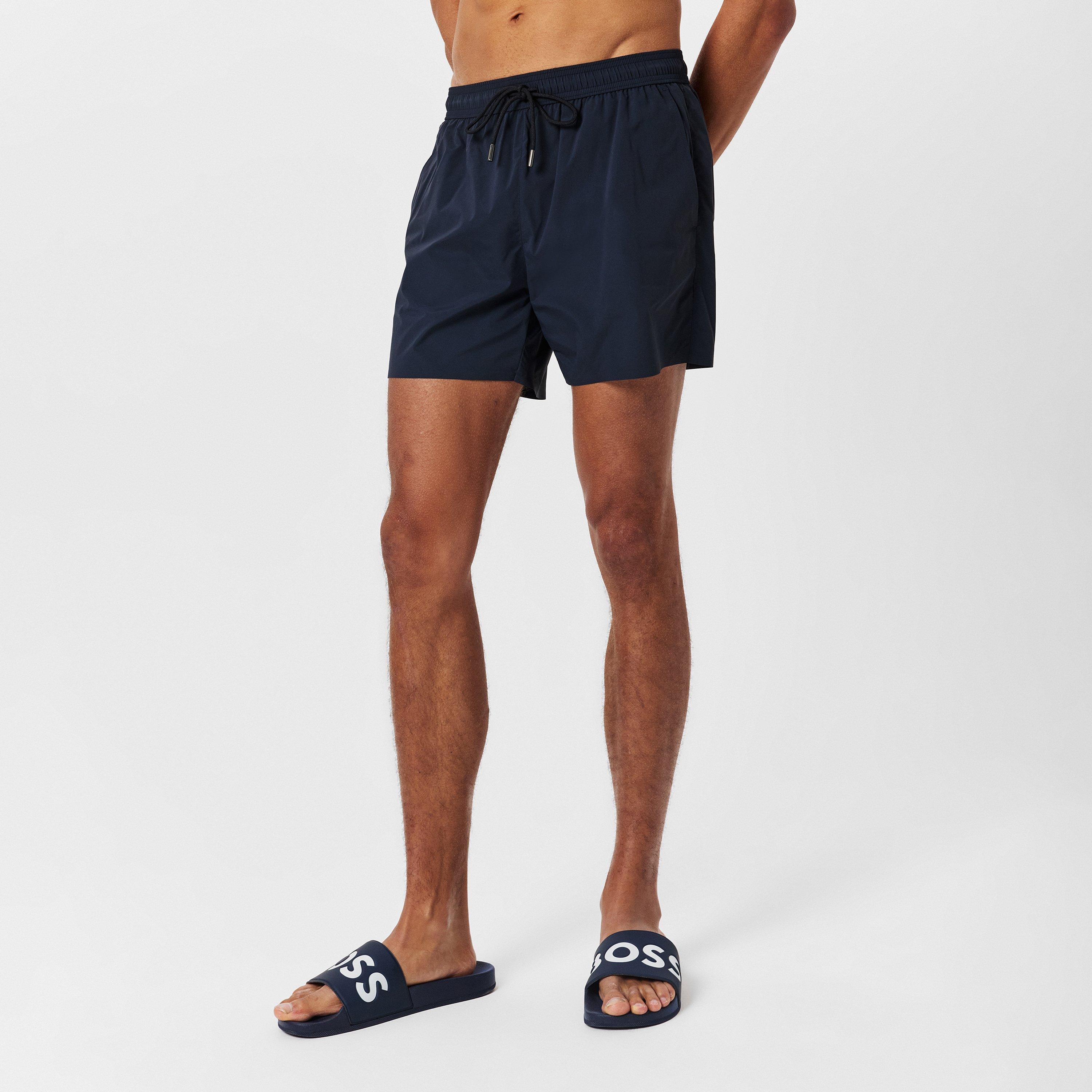 Dark Blue 408 - Boss - Men's BECKHAM x Double Breasted Swim Shorts - 3