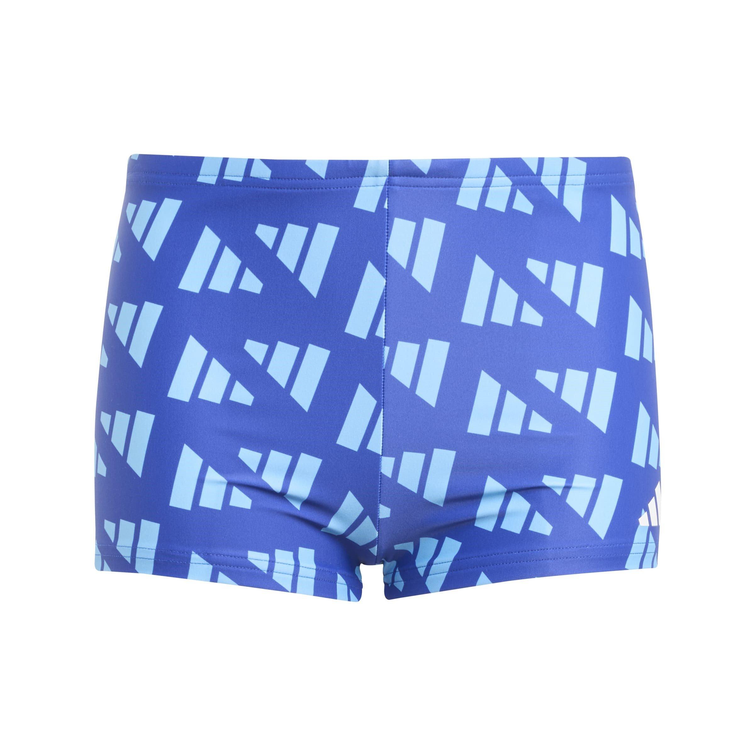 Lucid Blue - adidas - Logo Graphic Swim Boxers Kids - 1