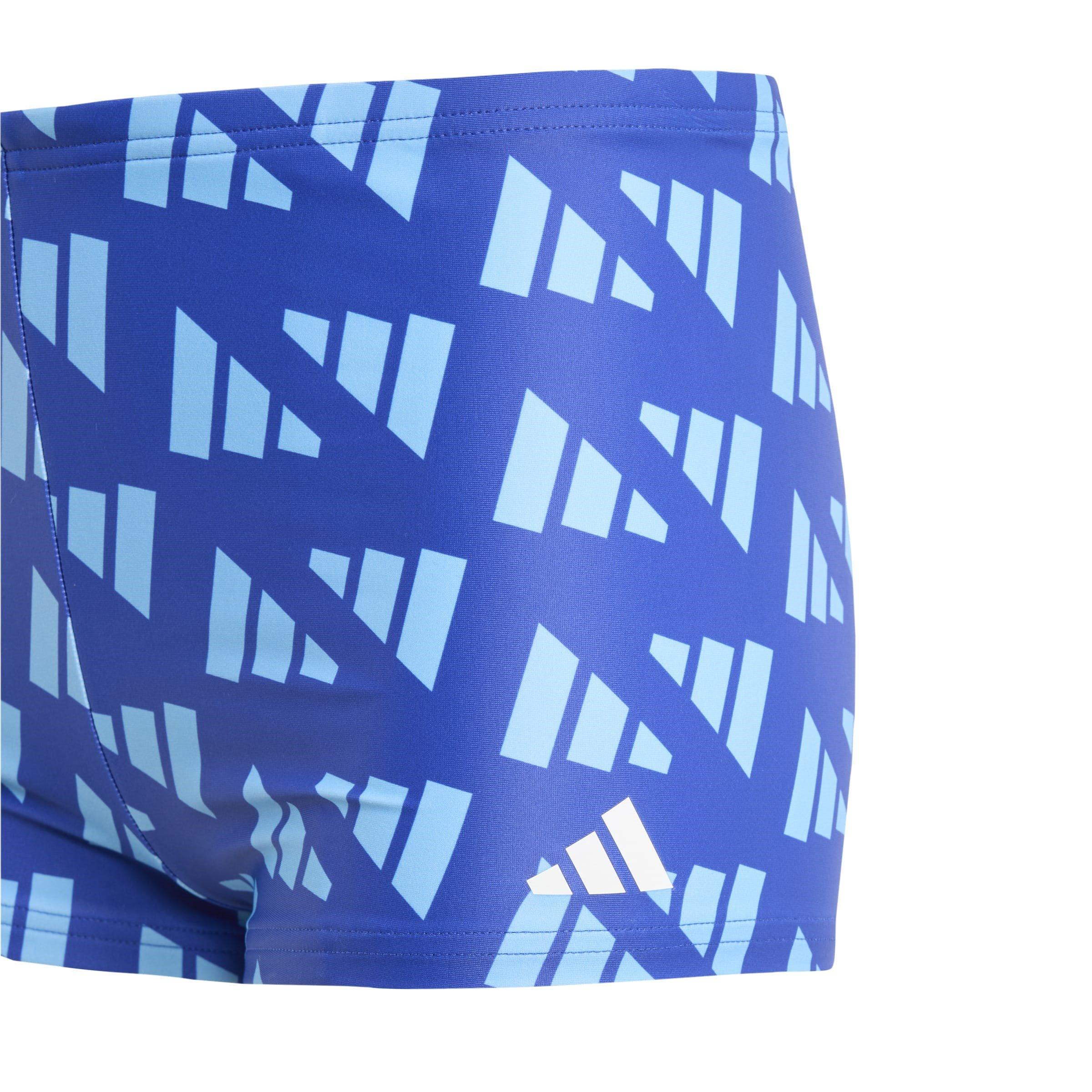 Lucid Blue - adidas - Logo Graphic Swim Boxers Kids - 3