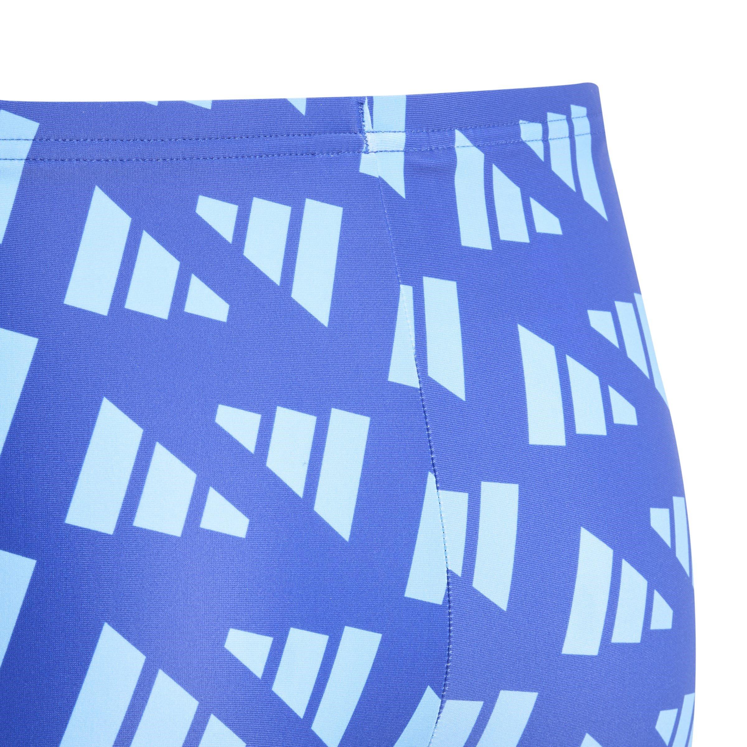 Lucid Blue - adidas - Logo Graphic Swim Boxers Kids - 5