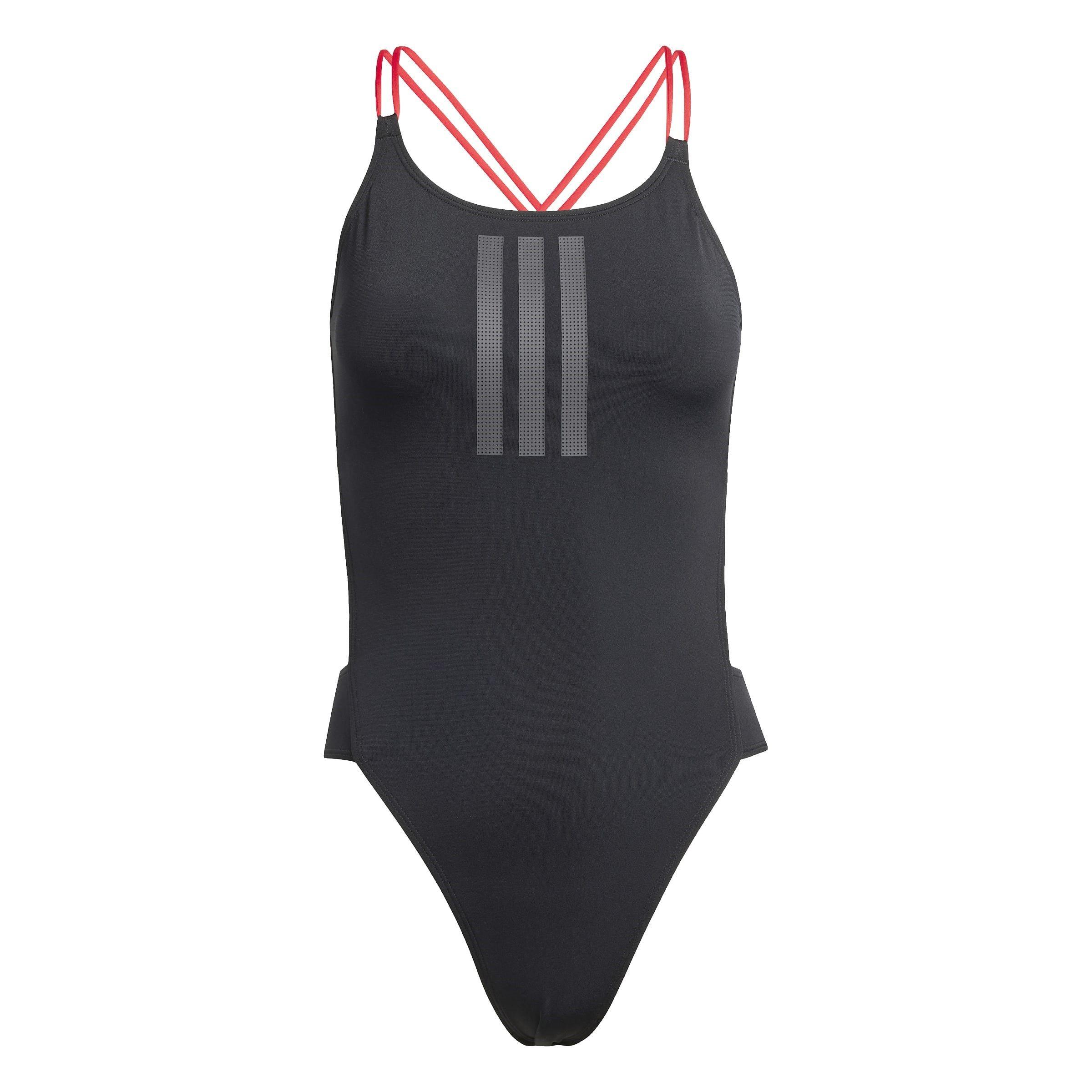 Black - adidas - Ripstream 3-Stripes X-Back Swimsuit - 1