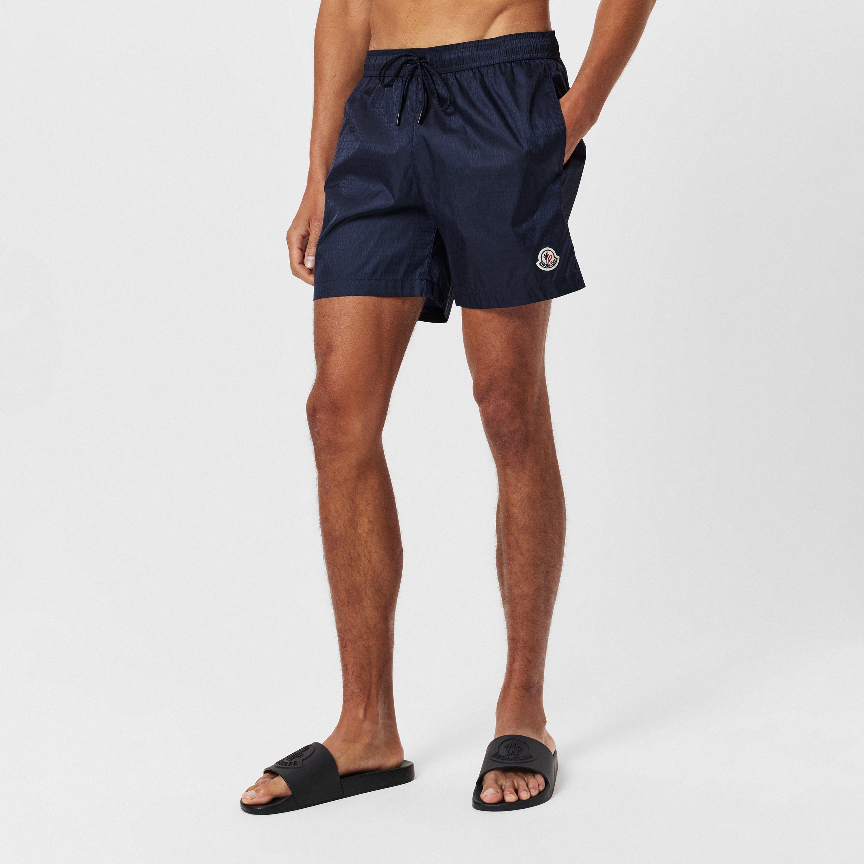 Blue F77 - Moncler - Monogram Jacquard Swim Shorts - 3