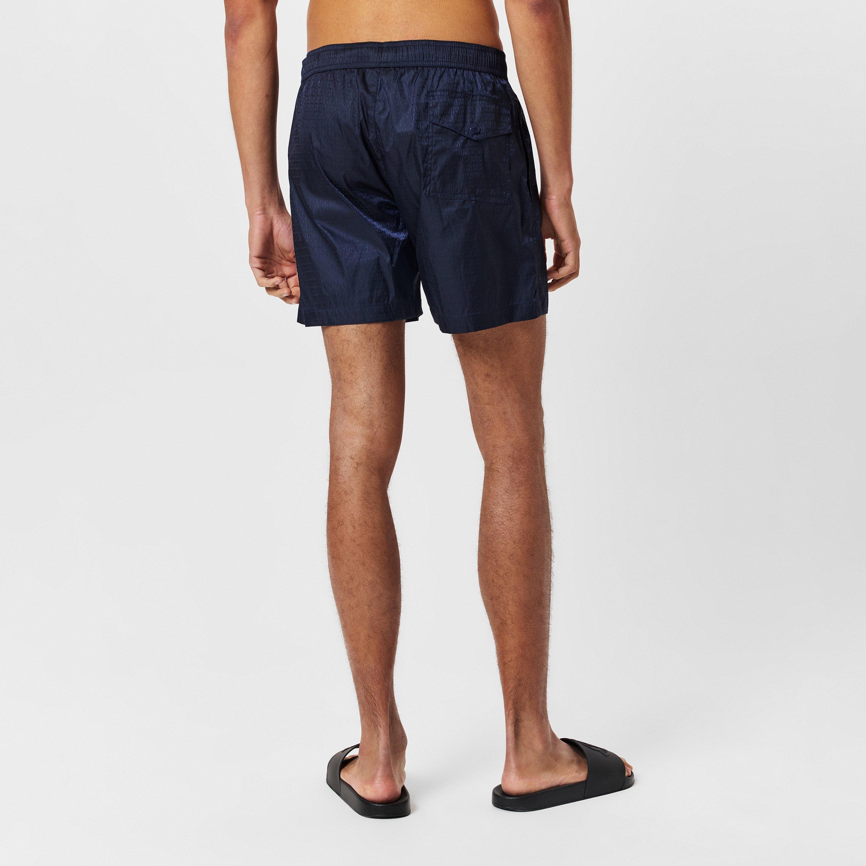 Blue F77 - Moncler - Monogram Jacquard Swim Shorts - 4