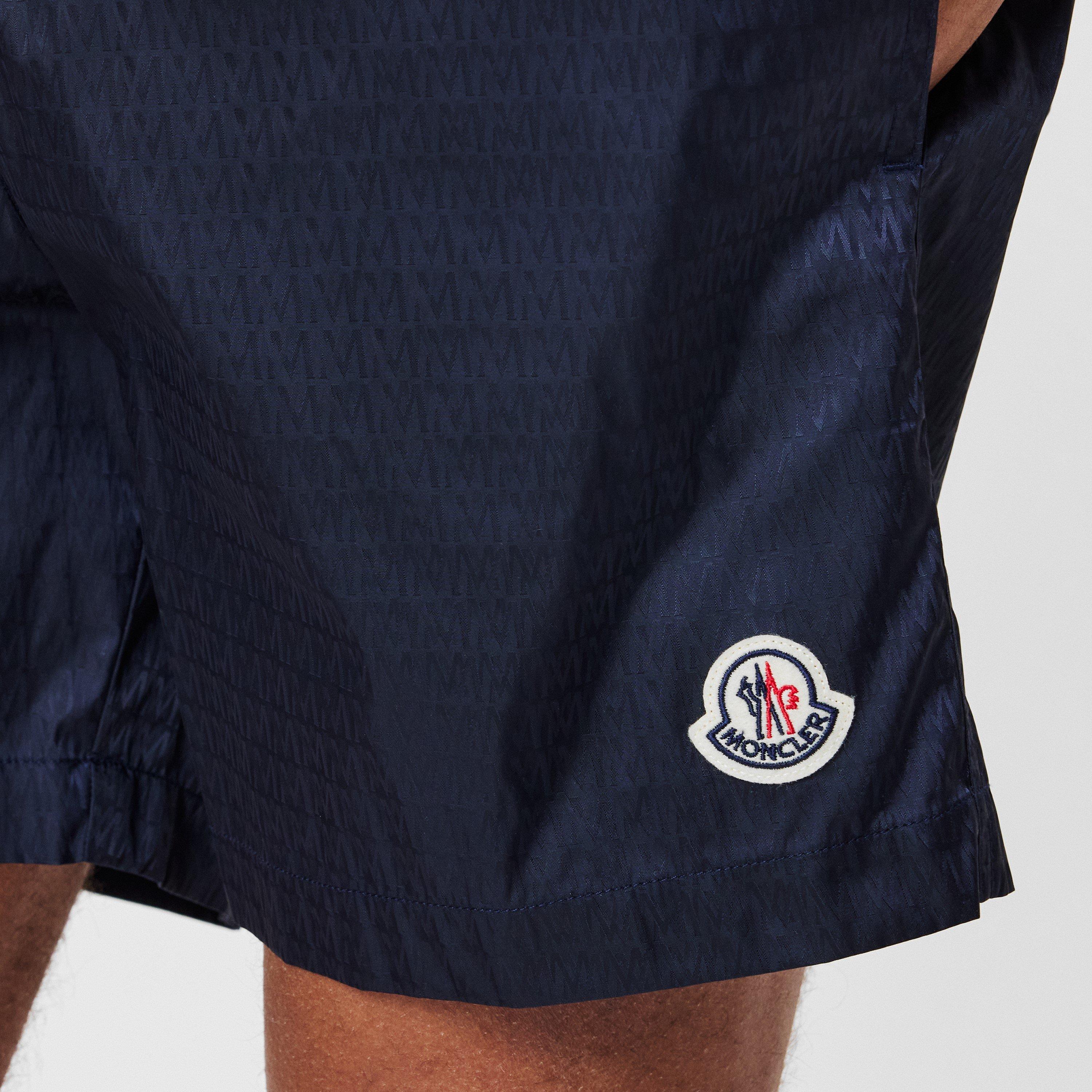 Blue F77 - Moncler - Monogram Jacquard Swim Shorts - 5