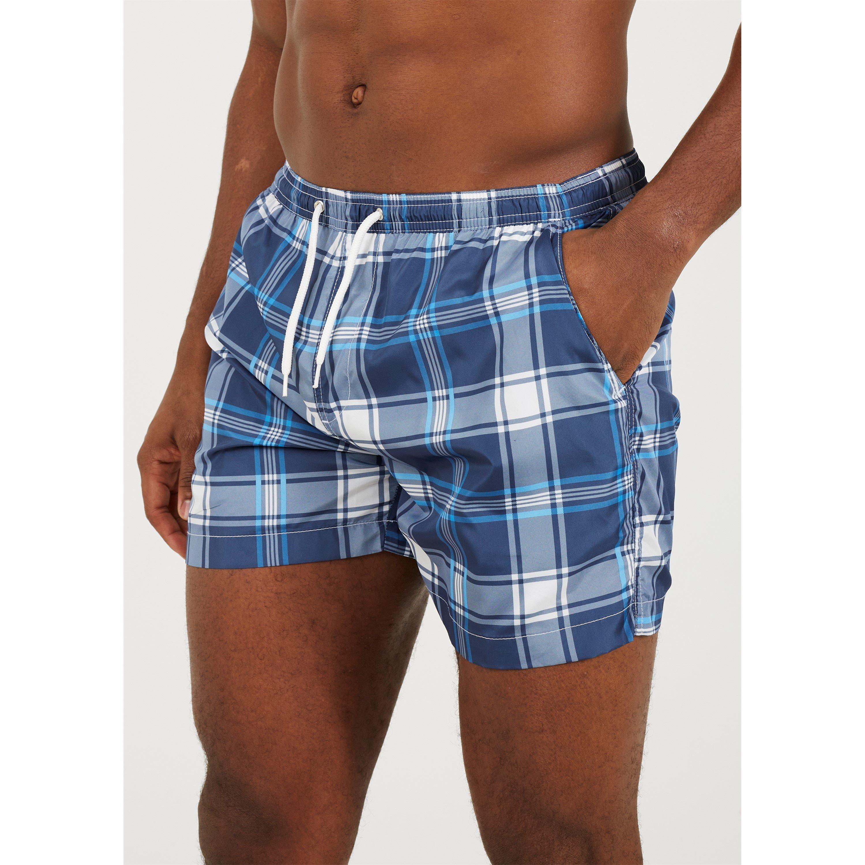 Blue/White - Brave Soul - Print Swim Short - 4