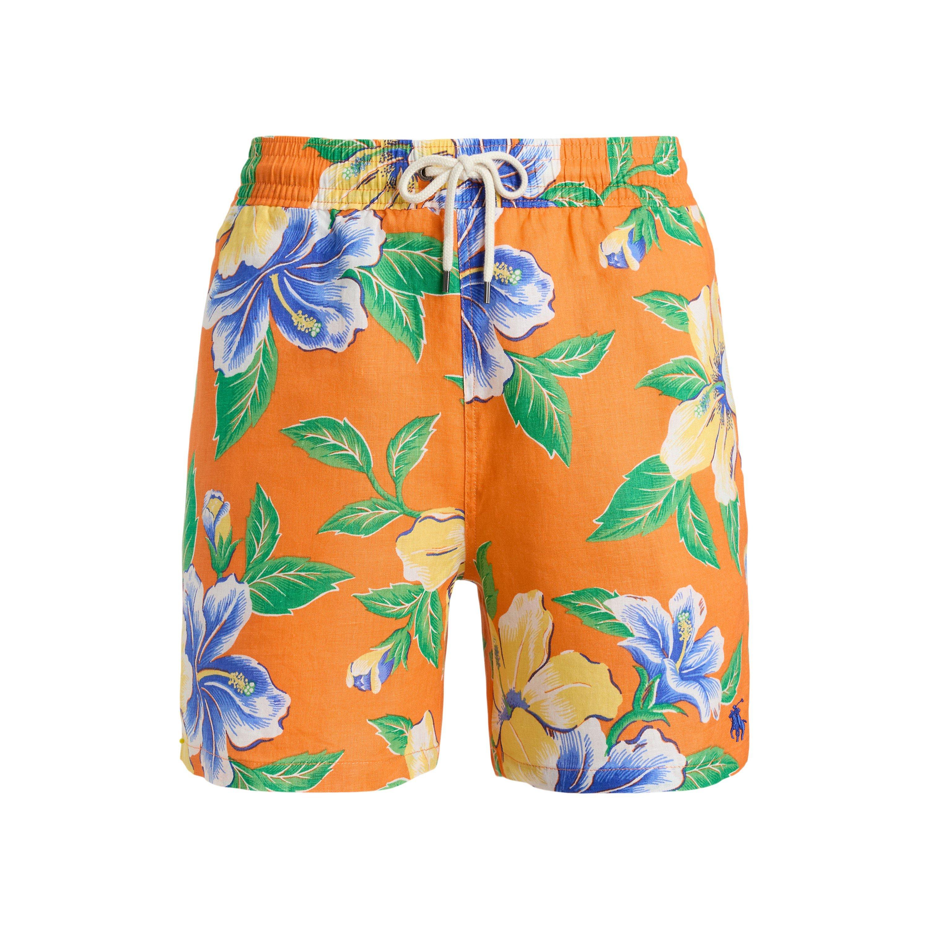 Polo Ralph Lauren Hibiscus Print Swim Shorts - Orange Hibiscus - XL