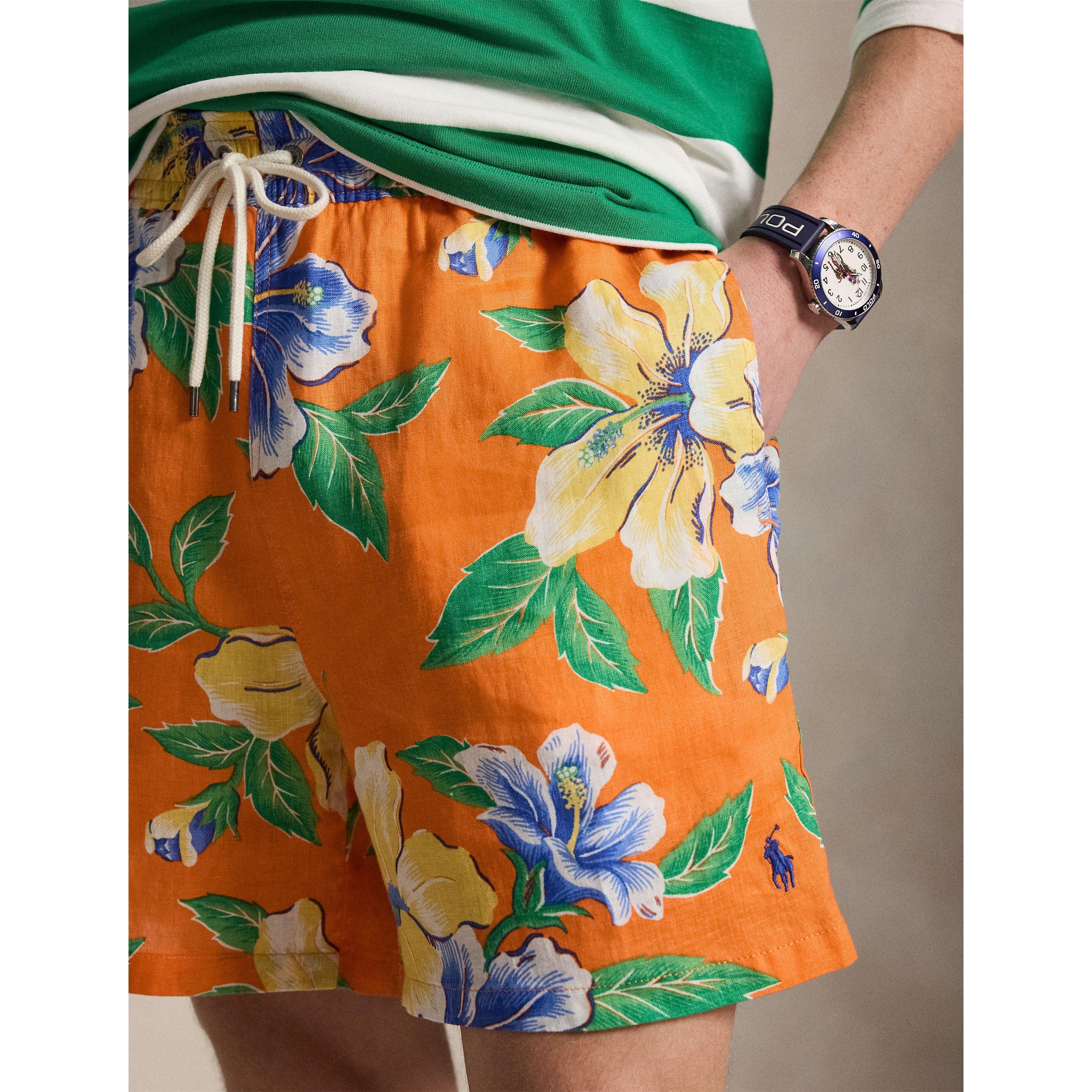 Orange Hibiscus - Polo Ralph Lauren - Hibiscus Print Swim Shorts - 4
