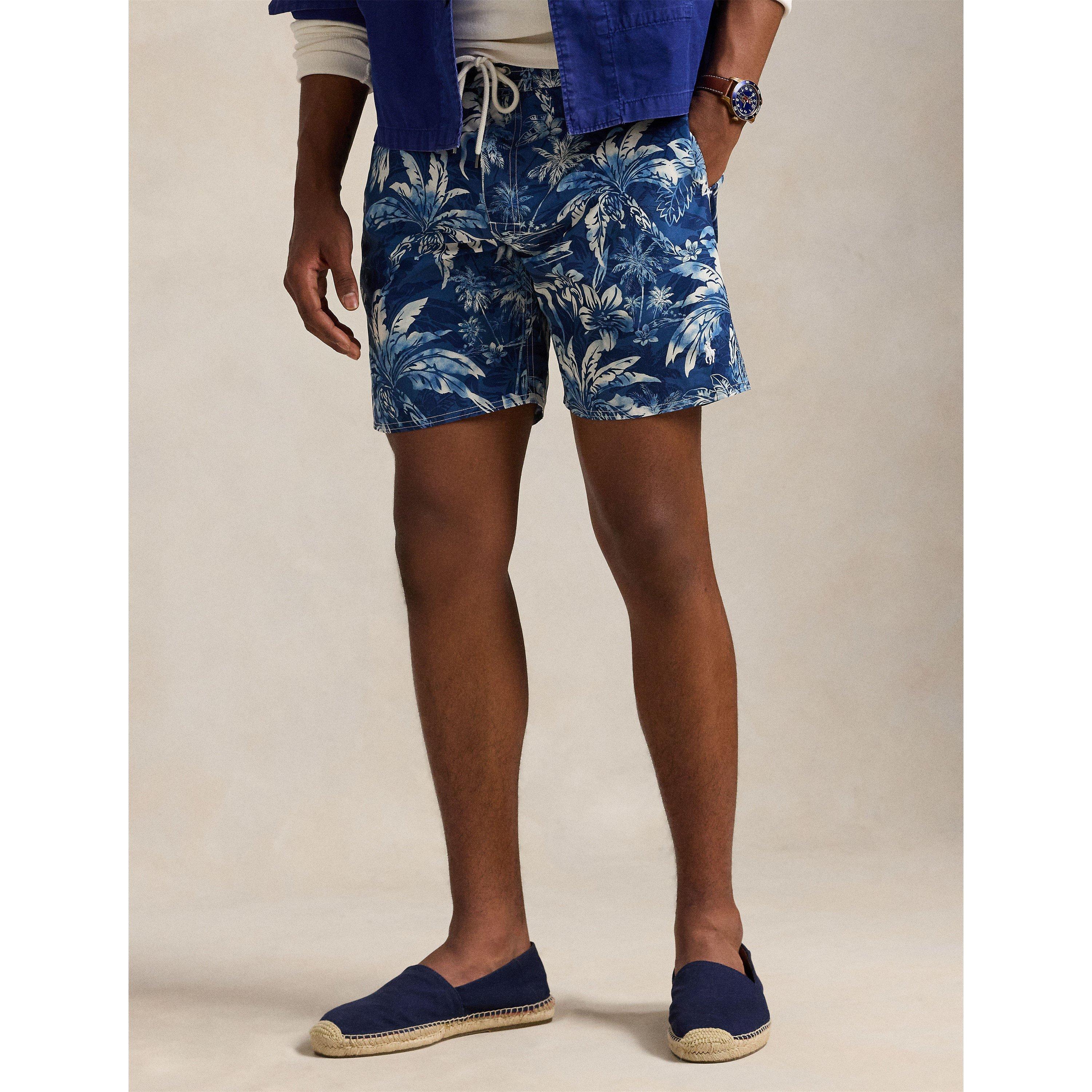 Indigo Palm - Polo Ralph Lauren - Men's Palm Print Quick Dry Relaxed Fit Swim Shorts - 3