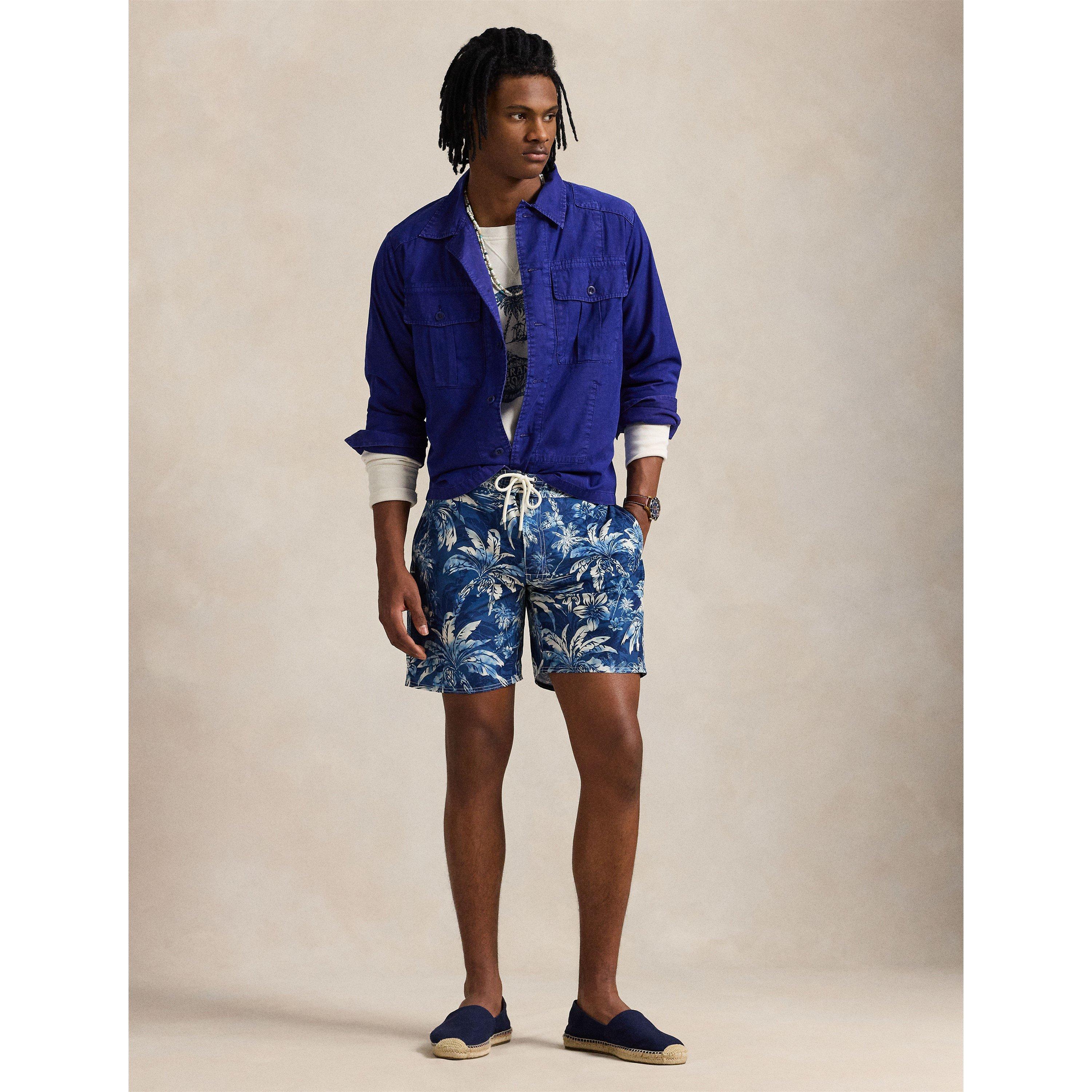 Indigo Palm - Polo Ralph Lauren - Men's Palm Print Quick Dry Relaxed Fit Swim Shorts - 6