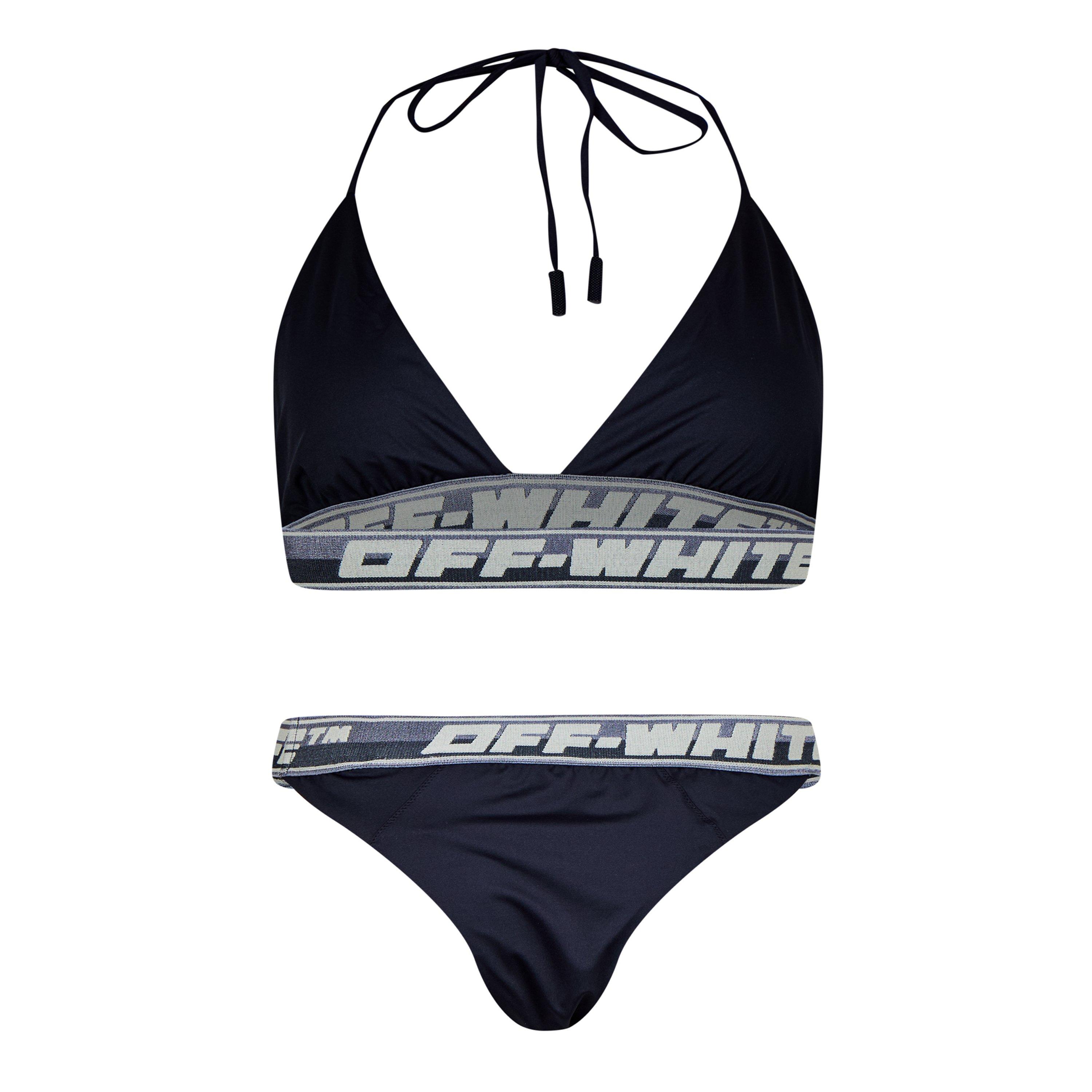 Schwarz - Off White - Women's Logo Band Bikini Sets - 2