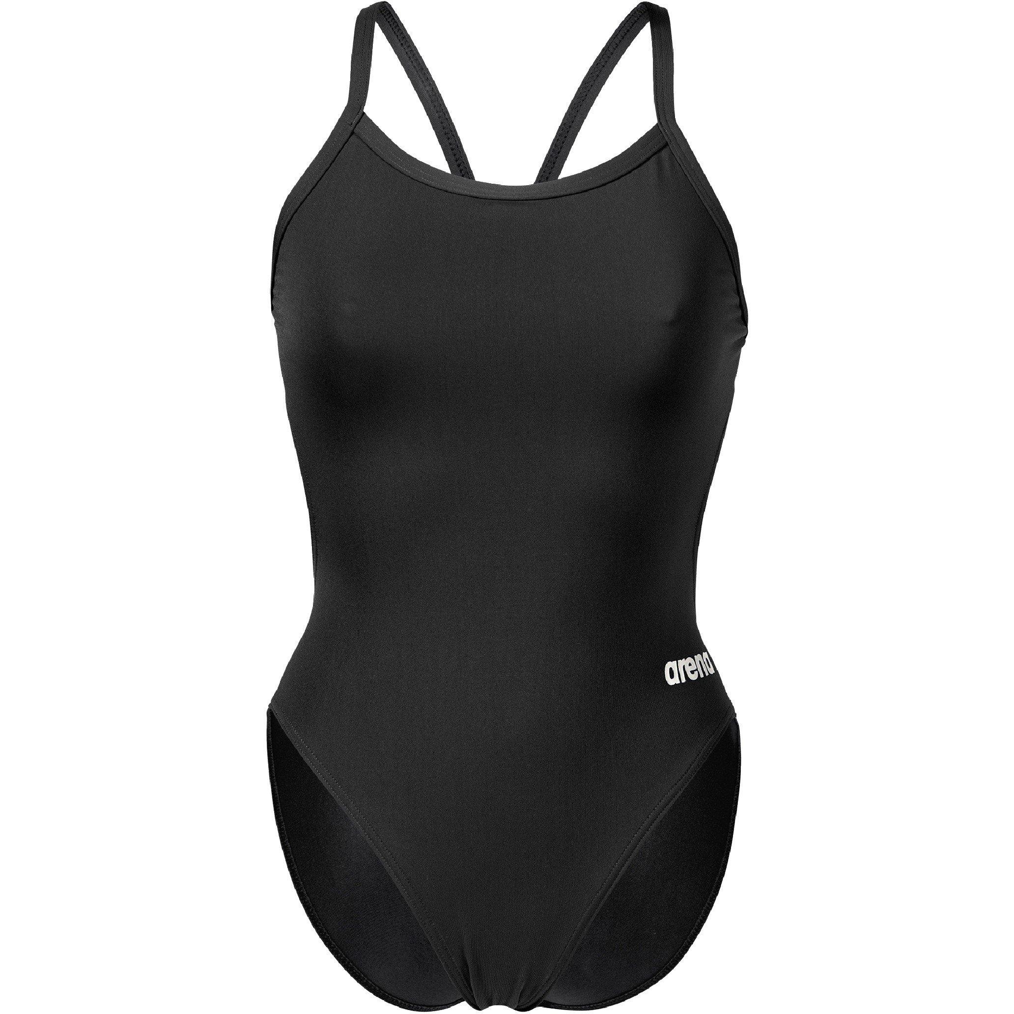 Black/White - Arena - Solid Team Challenge Swimsuit - 2