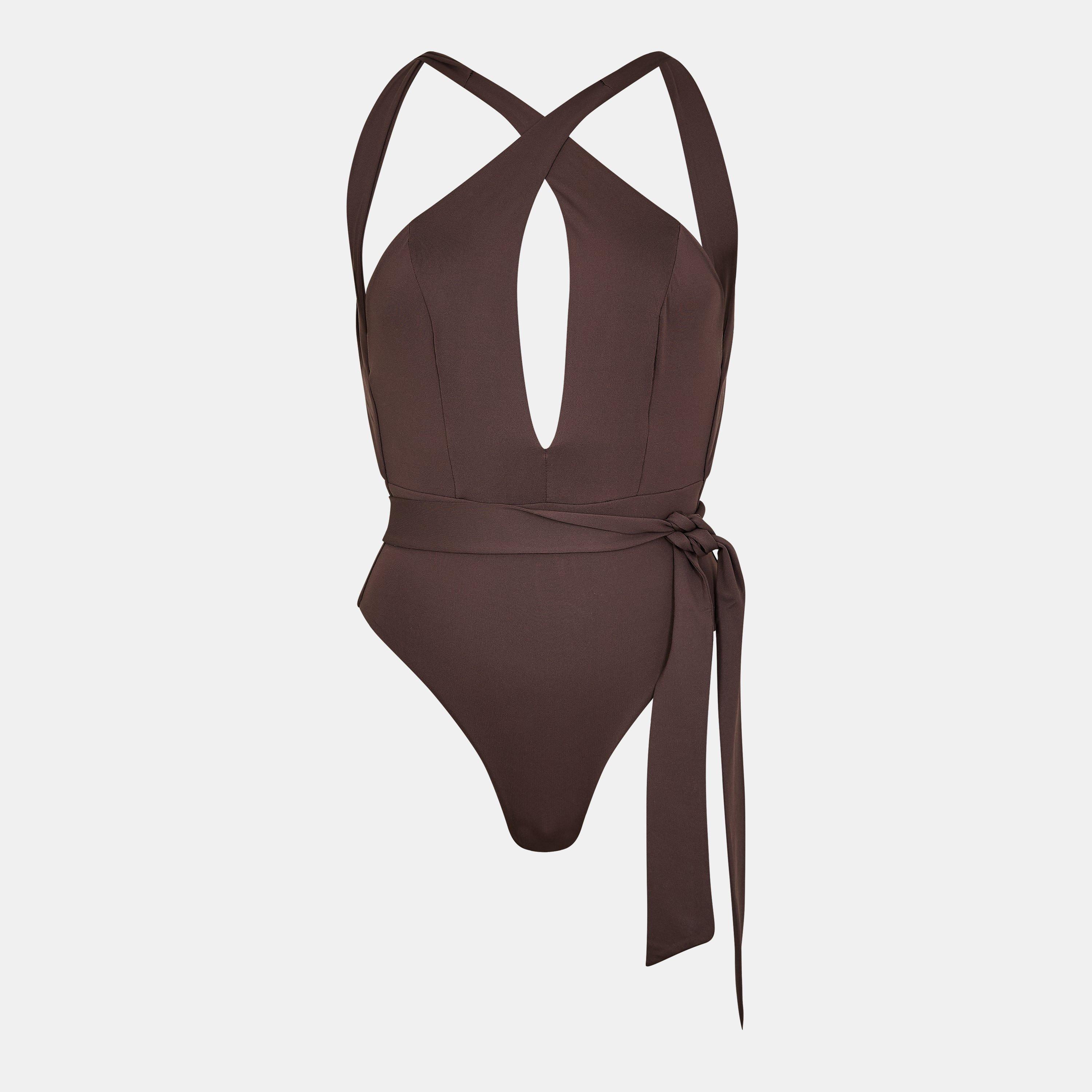 Coffee - Max Mara - Women's Cristel Scoop Neck Swimsuit - 1
