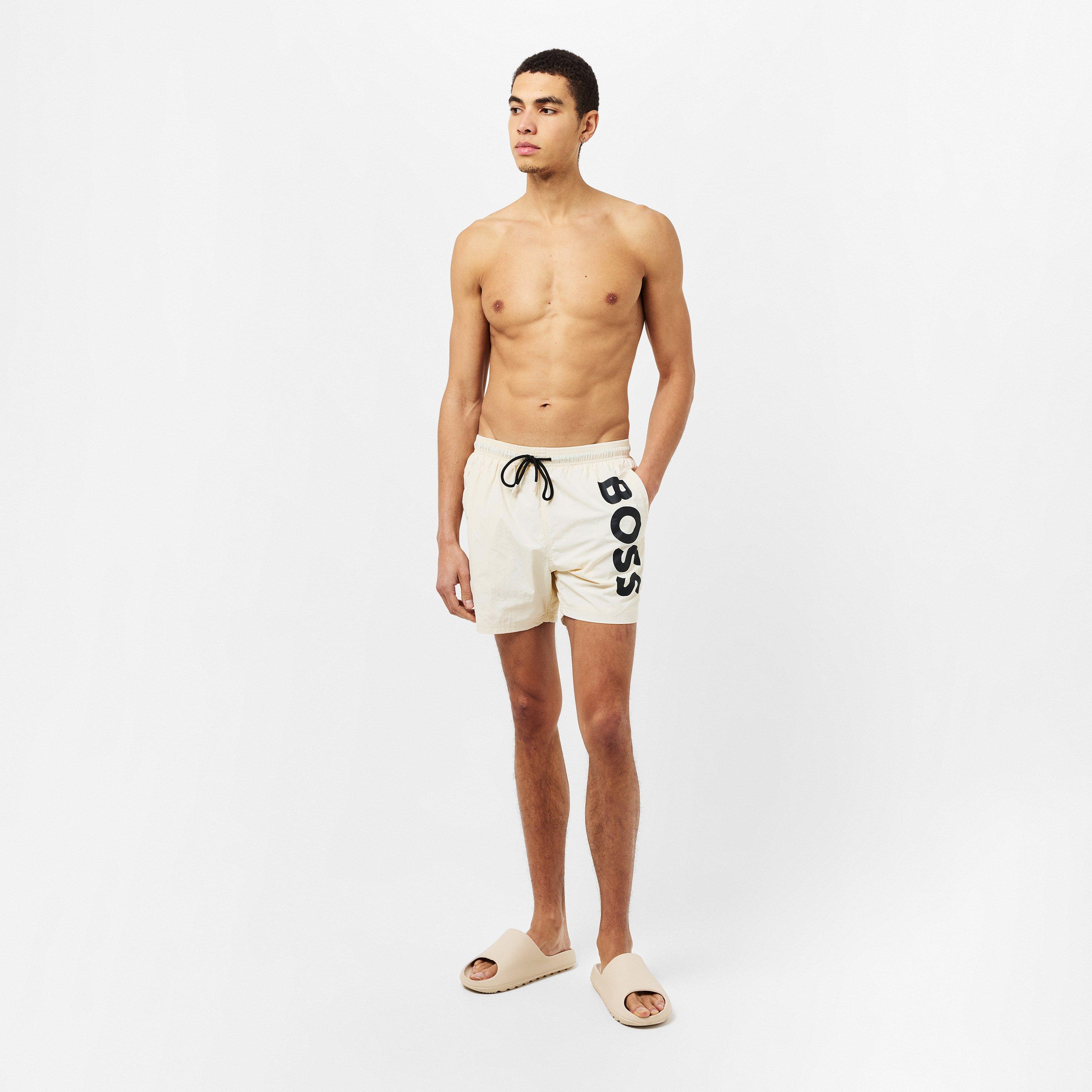 Open White - Boss - Men's Octopus Swim Shorts, Comfortable Elasticated Waist - 5