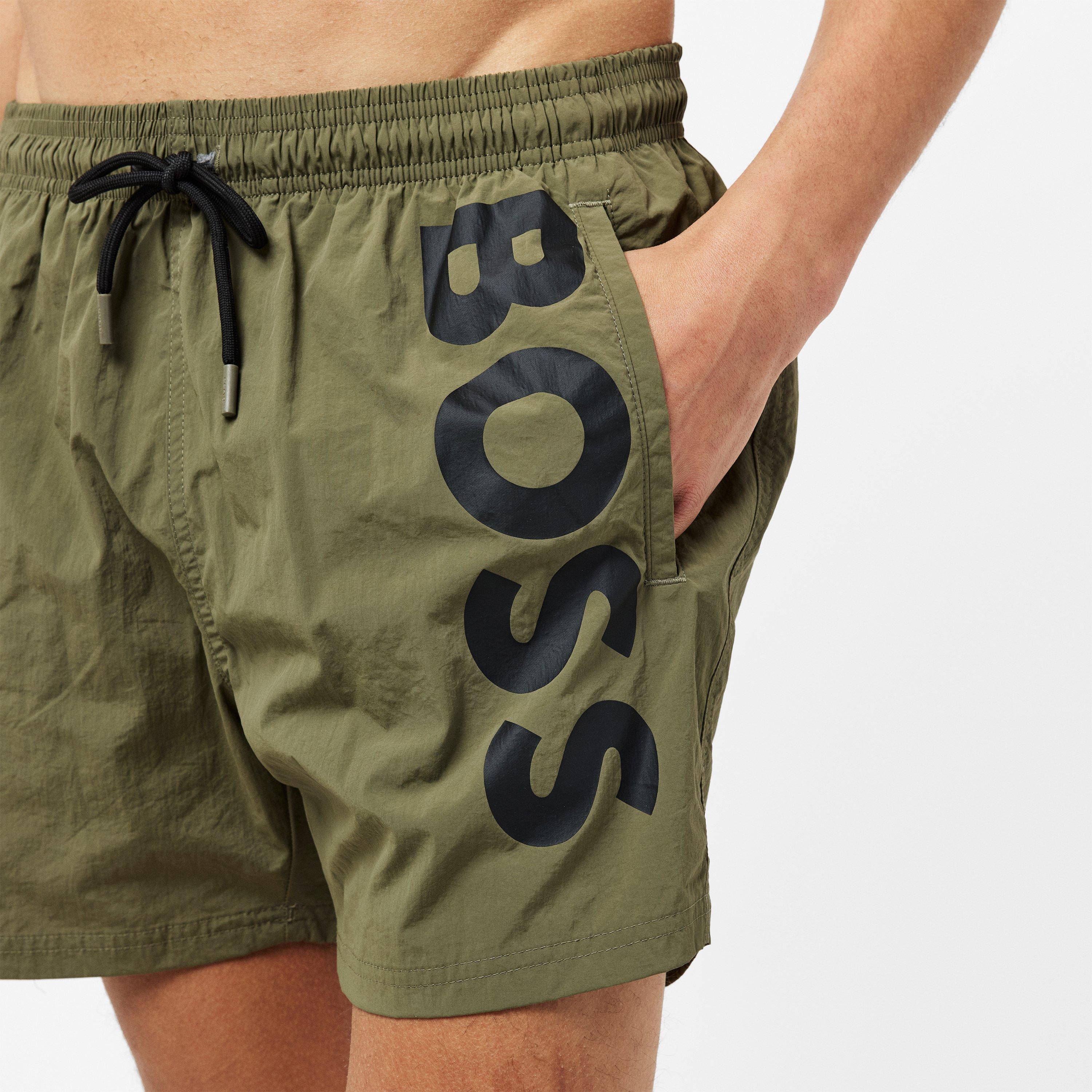 Dark Beige - Boss - Men's Octopus Swim Shorts, Comfortable Elasticated Waist - 4