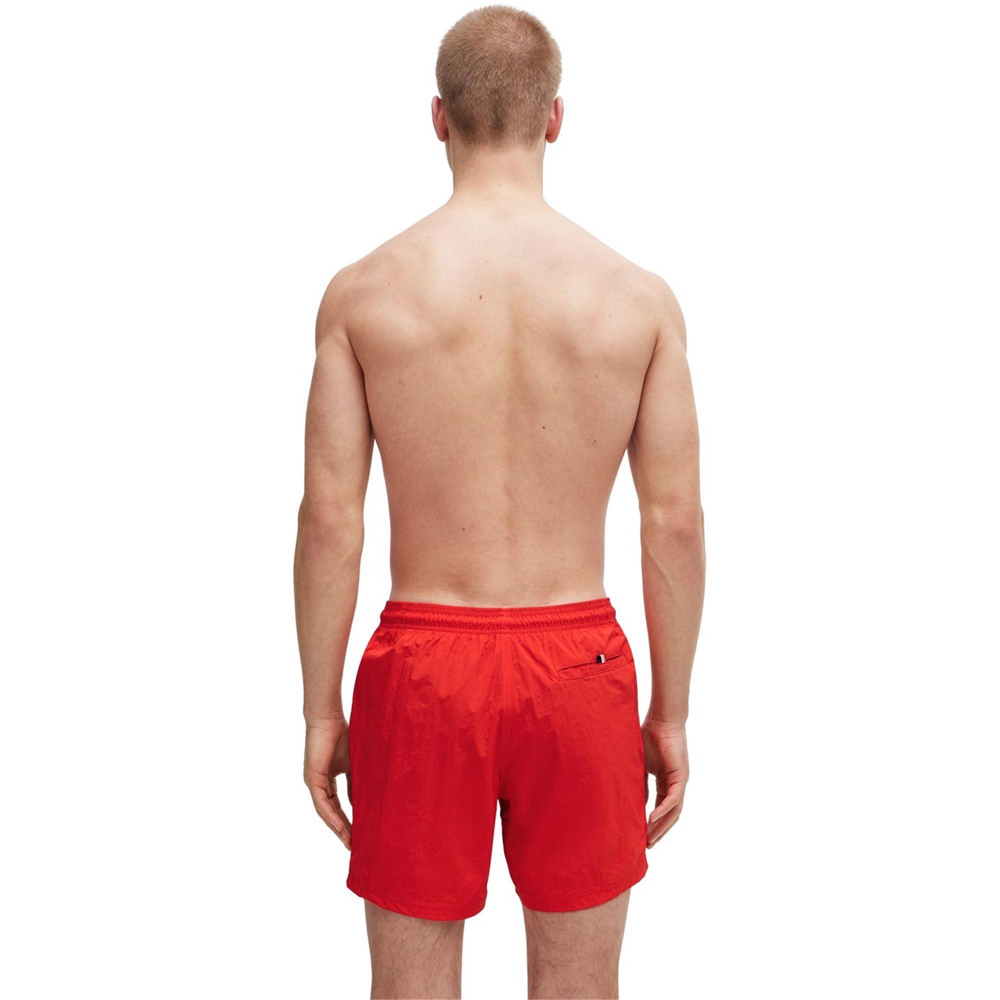 Bright Red - Boss - Men's Octopus Swim Shorts, Comfortable Elasticated Waist - 3