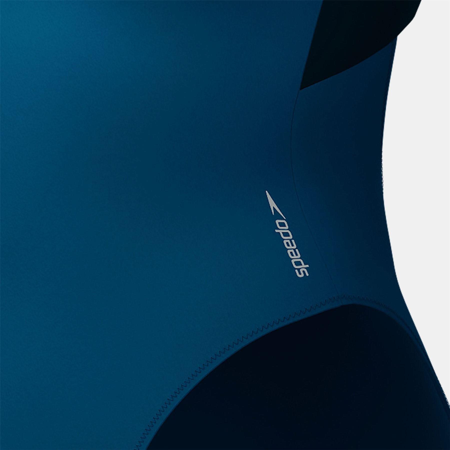 Verde - Speedo - Women's 1 Piece Colourblock Racer Swimming Costume - 4